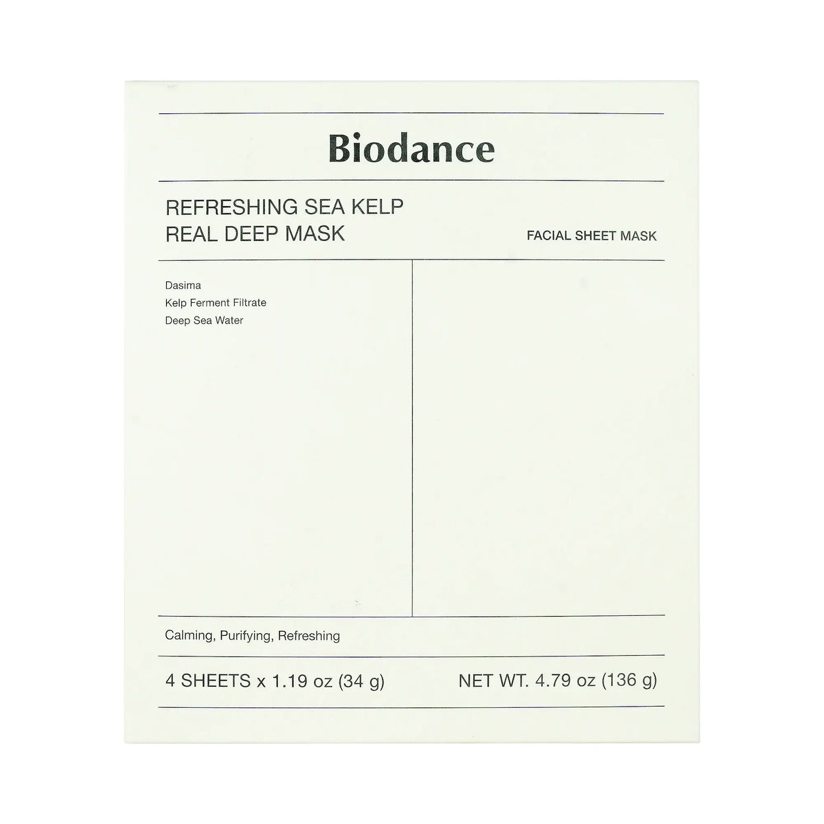61445-Biodance Refreshing Sea Kelp Real Deep Mask 4 Sheets +1