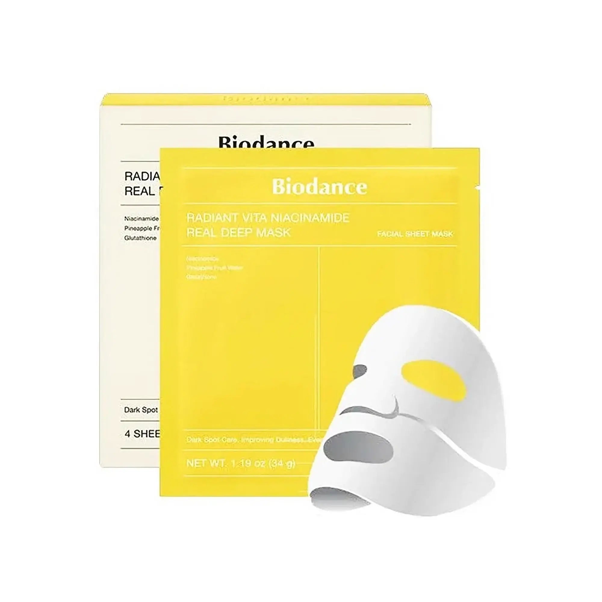 61446-Biodance Radiant Vita Niacinamide Real Deep Mask 4 Sheets