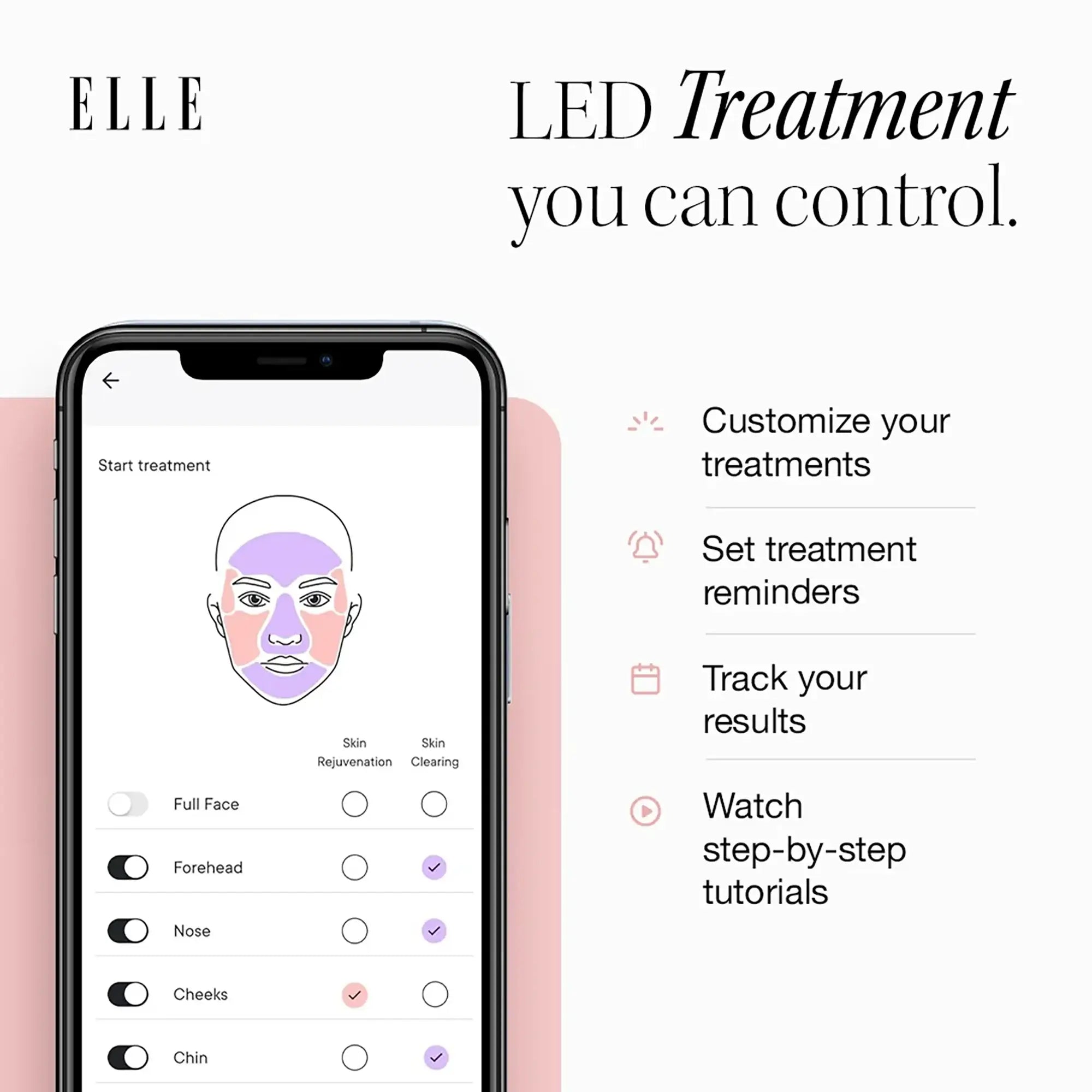 61464-Elle Led Mask Radiance Boost Pro Facewear Pink Colour +6