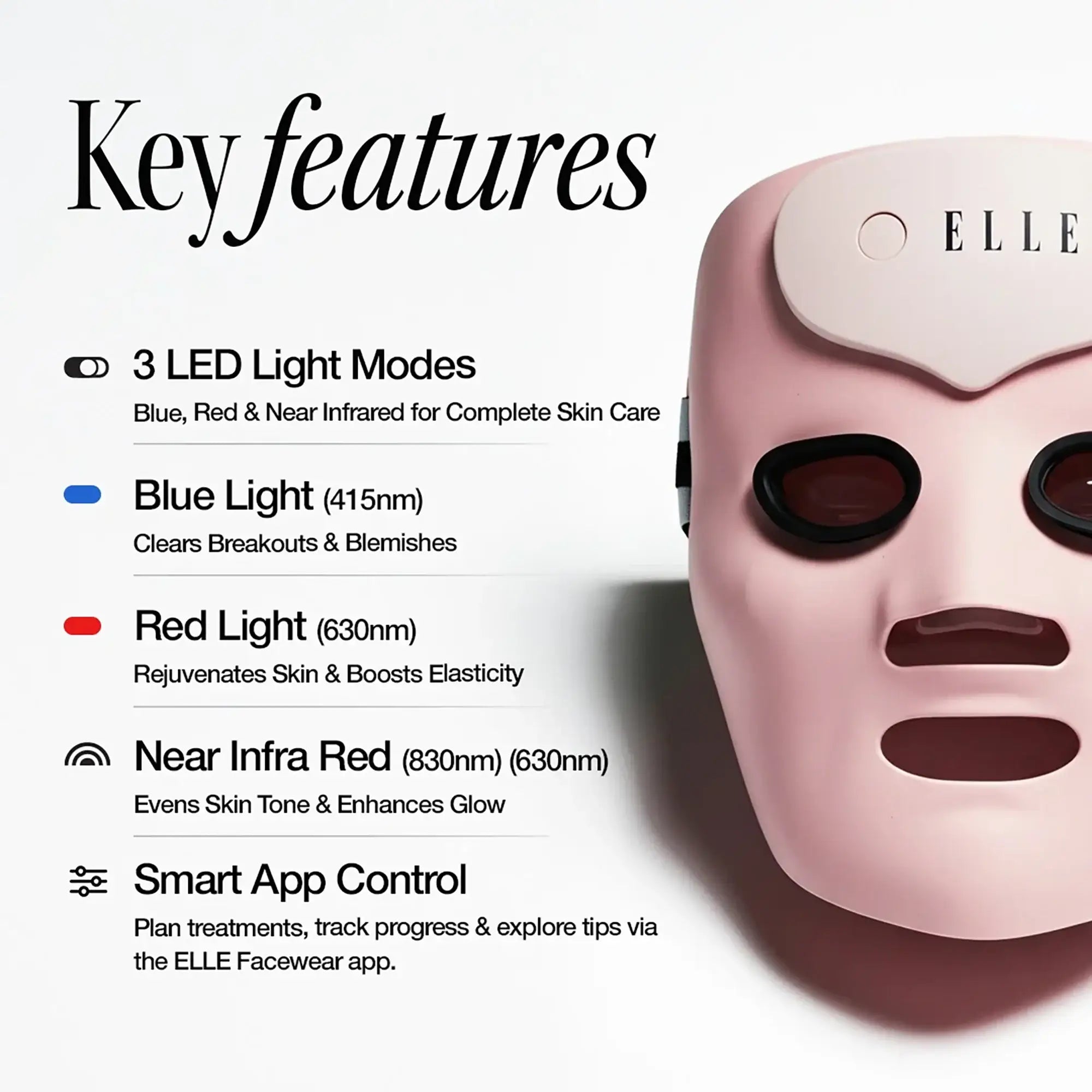 61464-Elle Led Mask Radiance Boost Pro Facewear Pink Colour +2