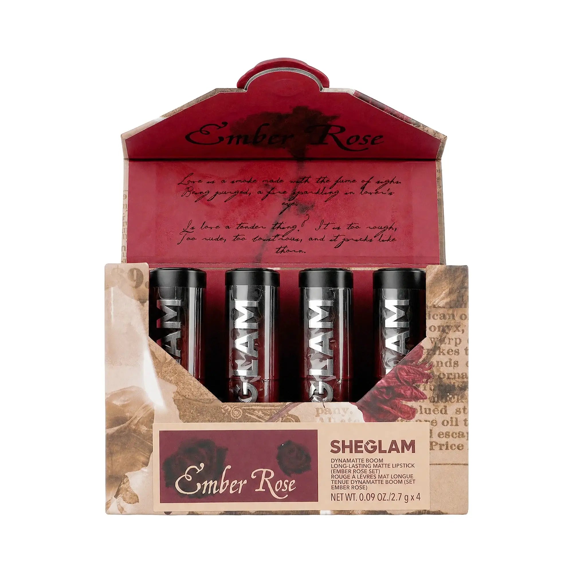 61483-Sheglam Ember Rose Dynamatte Boom Long.L Matte Lipstick Kit