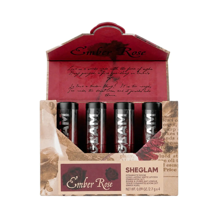 61483-Sheglam Ember Rose Dynamatte Boom Long.L Matte Lipstick Kit