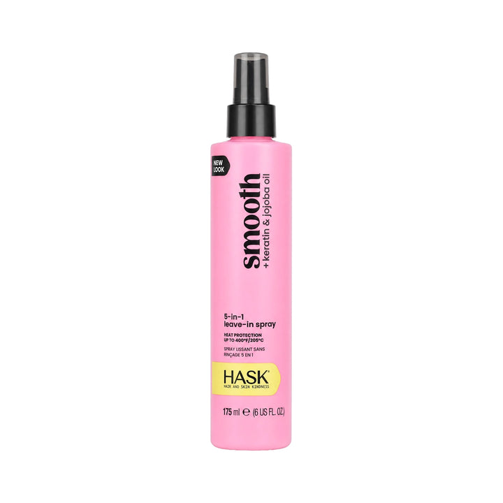 61512-Hask Smooth+Keratin &amp; Jojoba Oil 5-in-1 Leave-In Spray 175ml