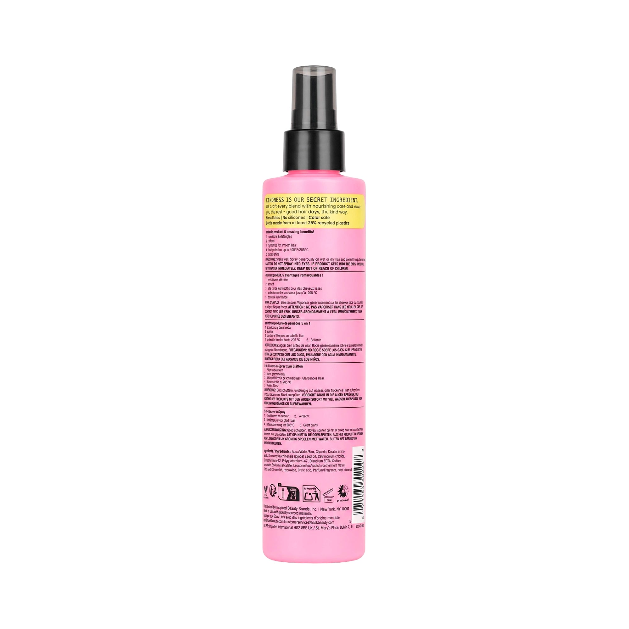 61512-Hask Smooth+Keratin & Jojoba Oil 5-in-1 Leave-In Spray 175ml +1