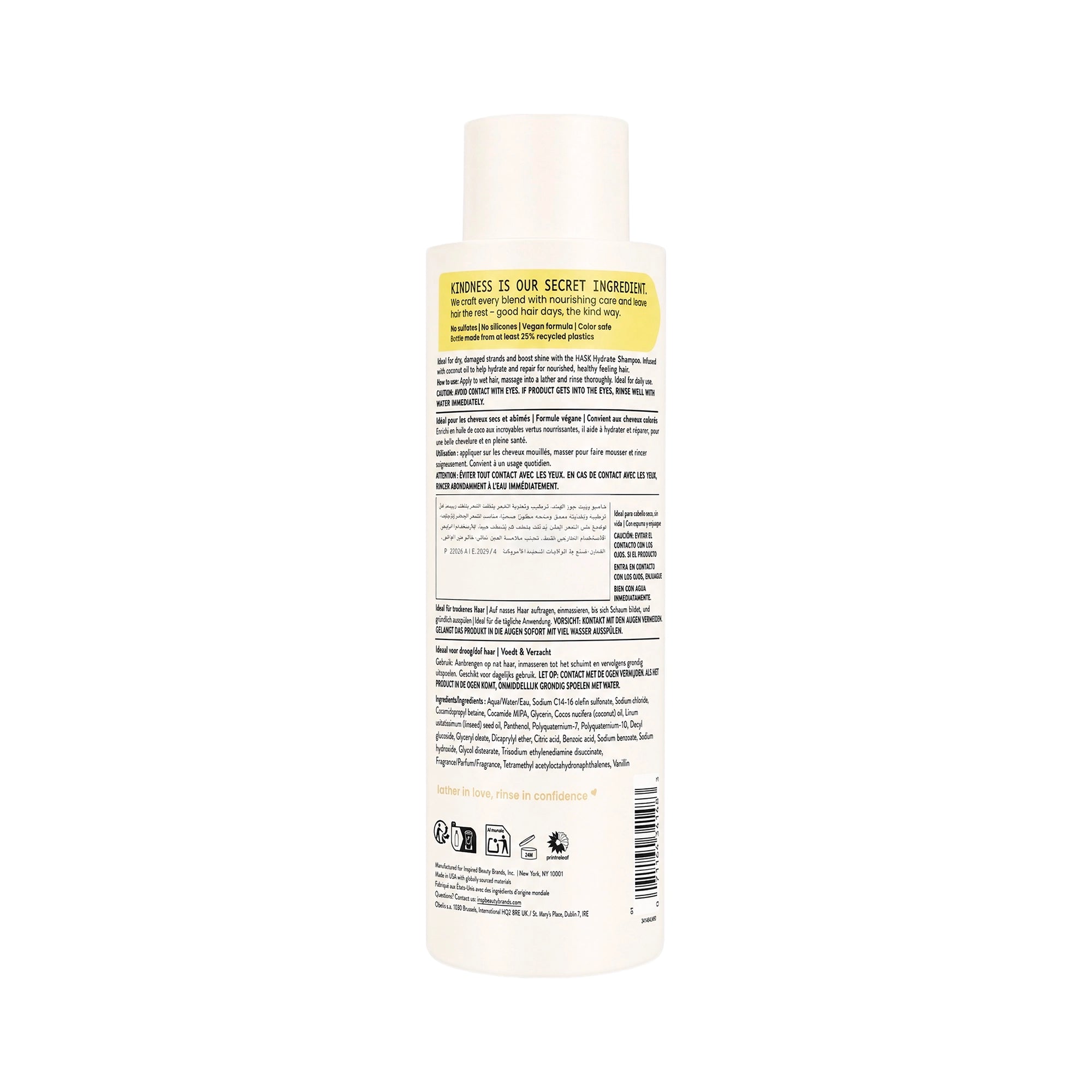 61514-Hask Hydrate + Coconut Oil Shampoo 473ml +1