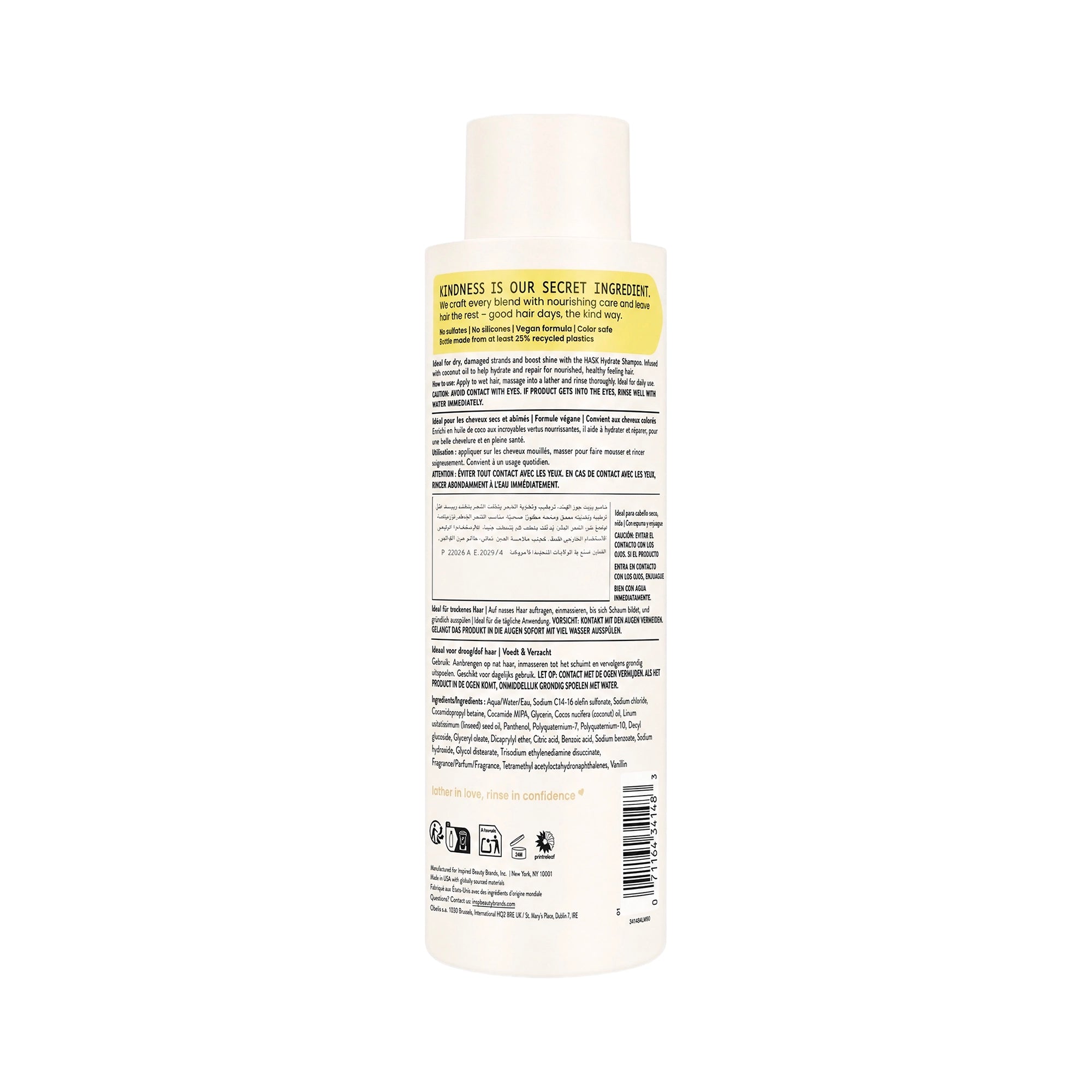 61514-Hask Hydrate + Coconut Oil Shampoo 473ml +2