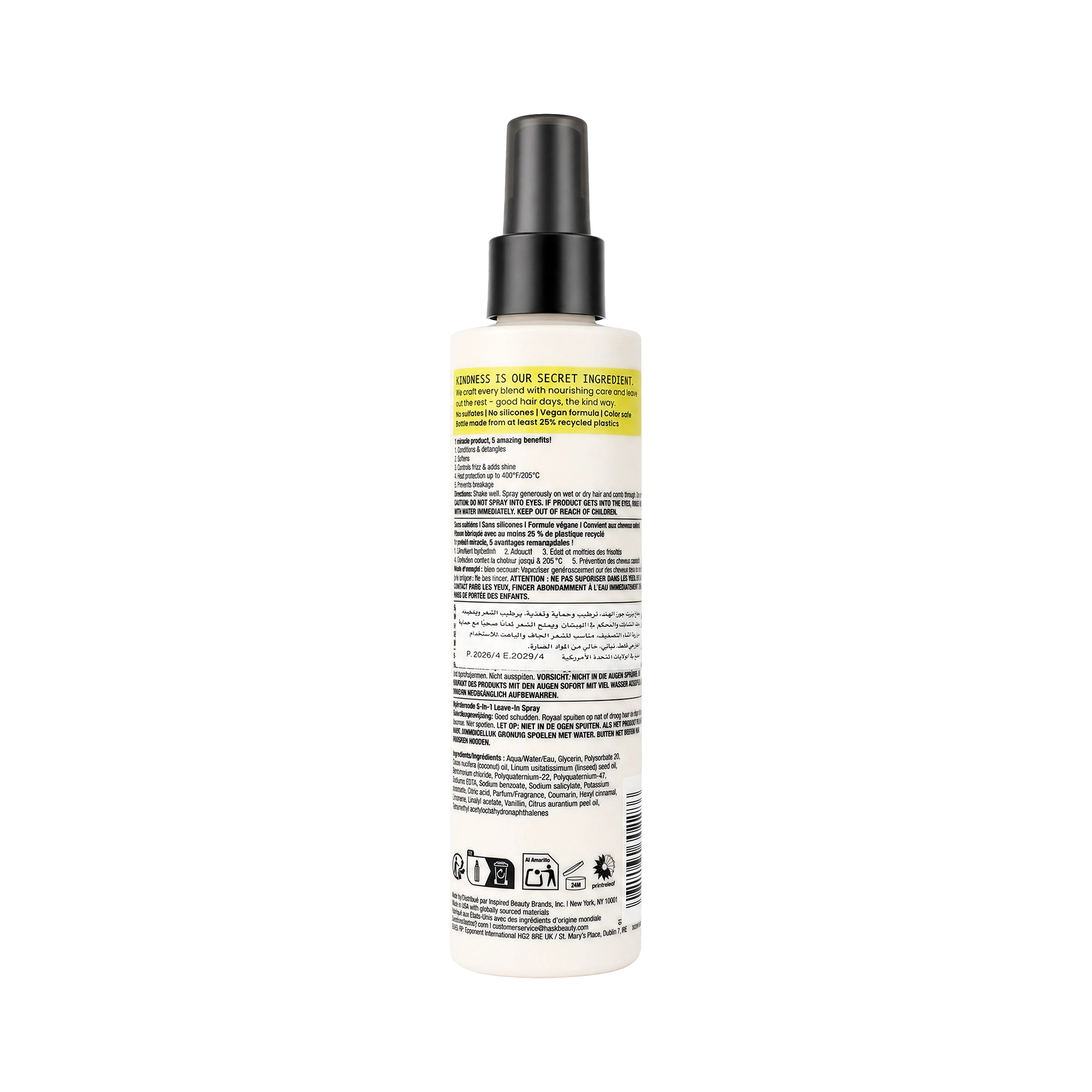 61518-Hask Hydrate + Coconut Oil 5-In-1 Leave-In Spray 175ml +2