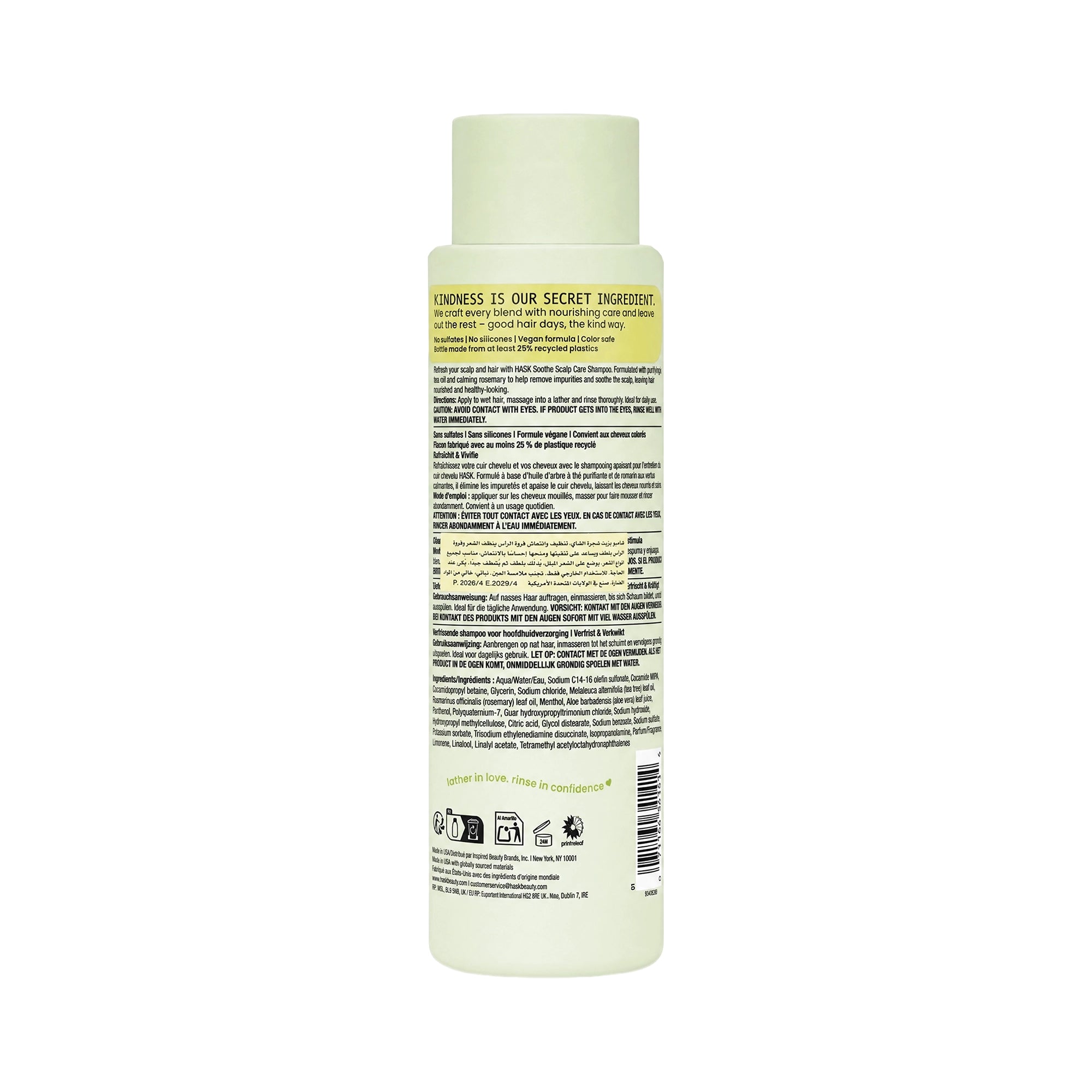 61519-Hask Soothe tea tree oil & rosemary Shampoo 473ml +1