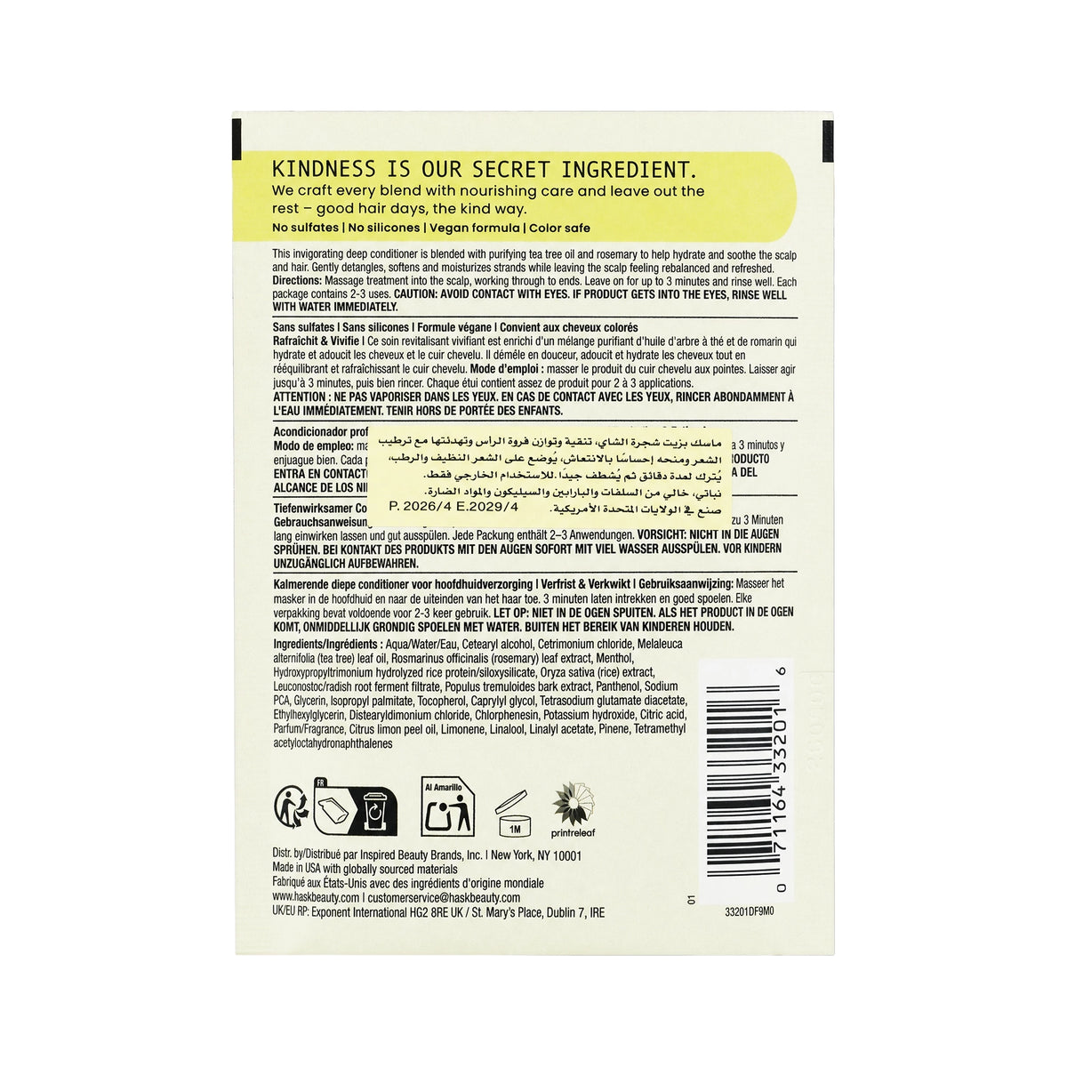 61521-Hask Soothe tea tree oil & rosemary deep conditioner 50ml +1