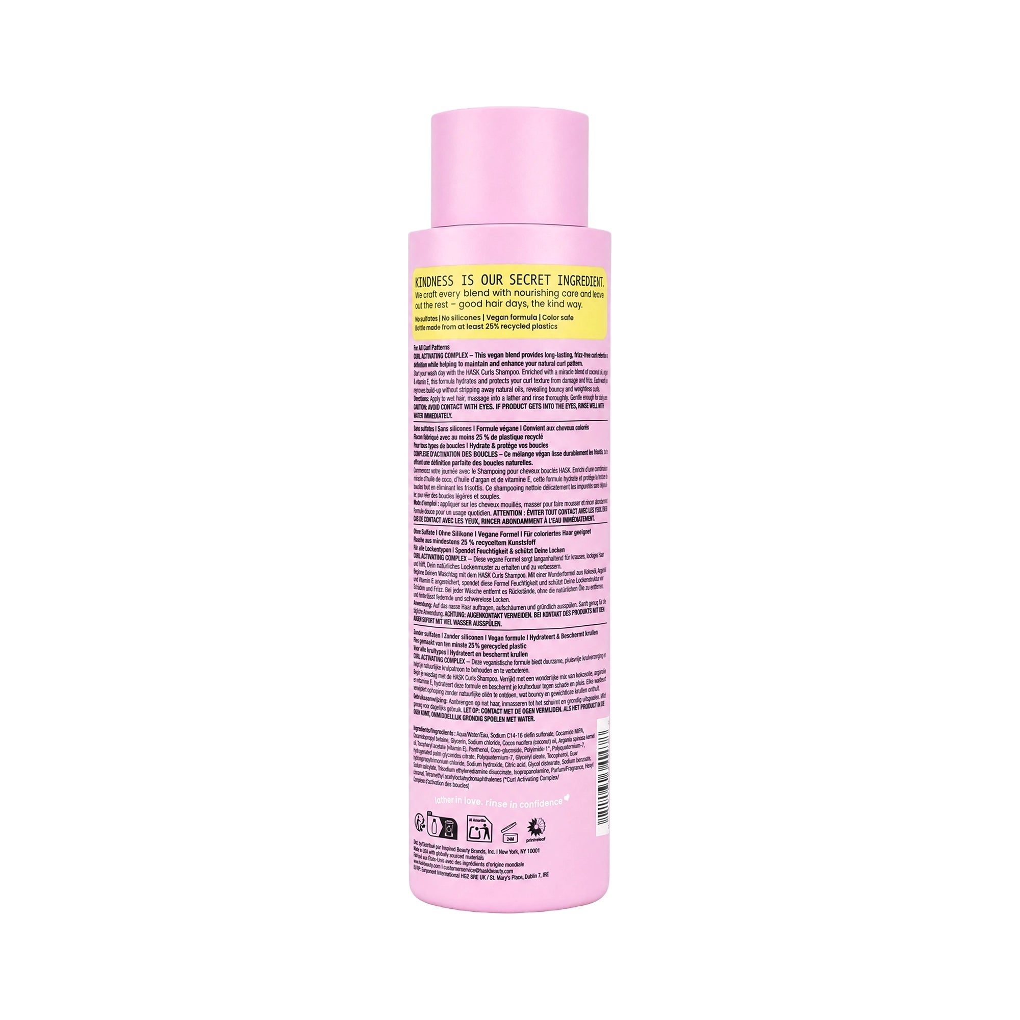 61523-Hask Curls Coconut Oil Argan Oil & Vitamin E Shampoo 473ml +1