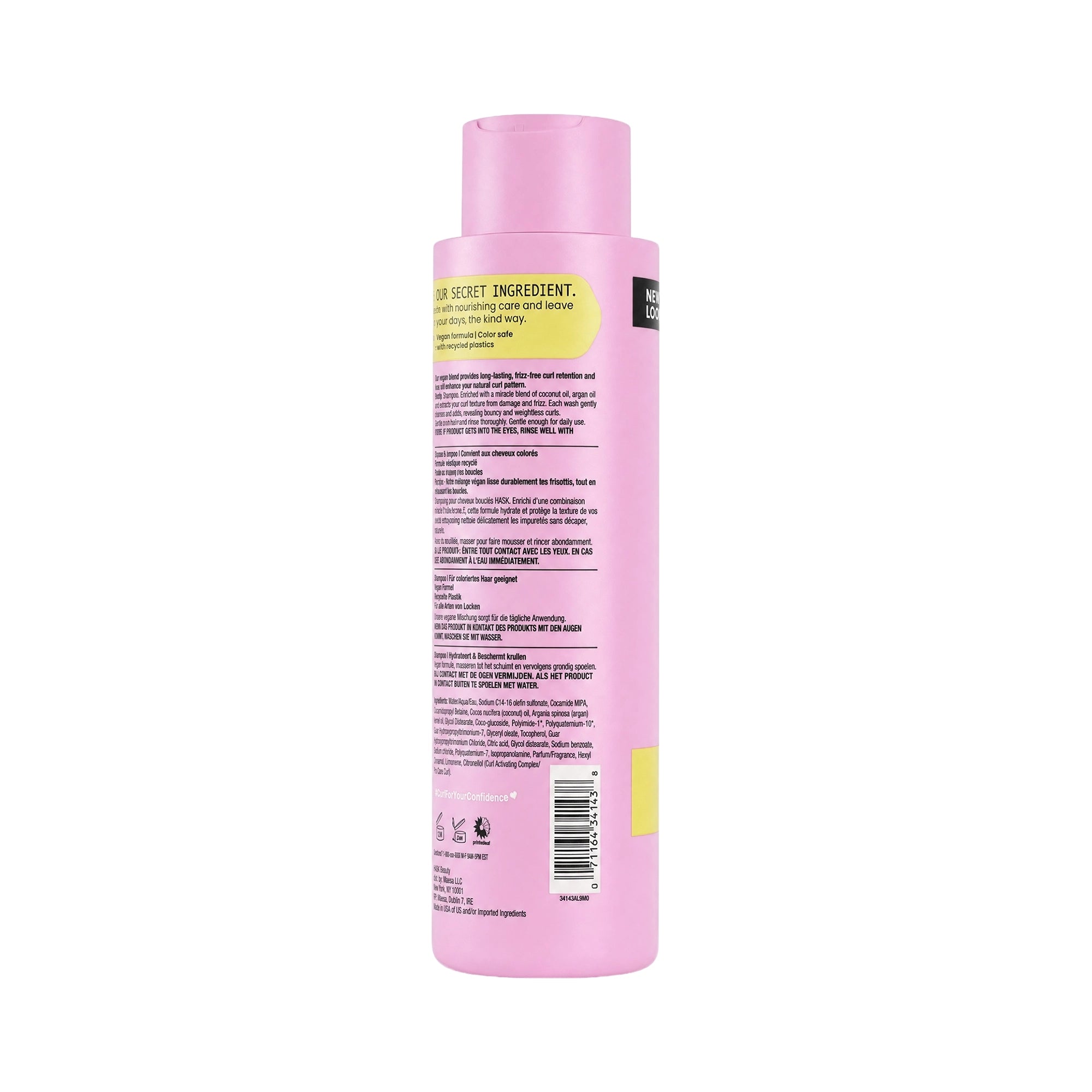61523-Hask Curls Coconut Oil Argan Oil & Vitamin E Shampoo 473ml +2