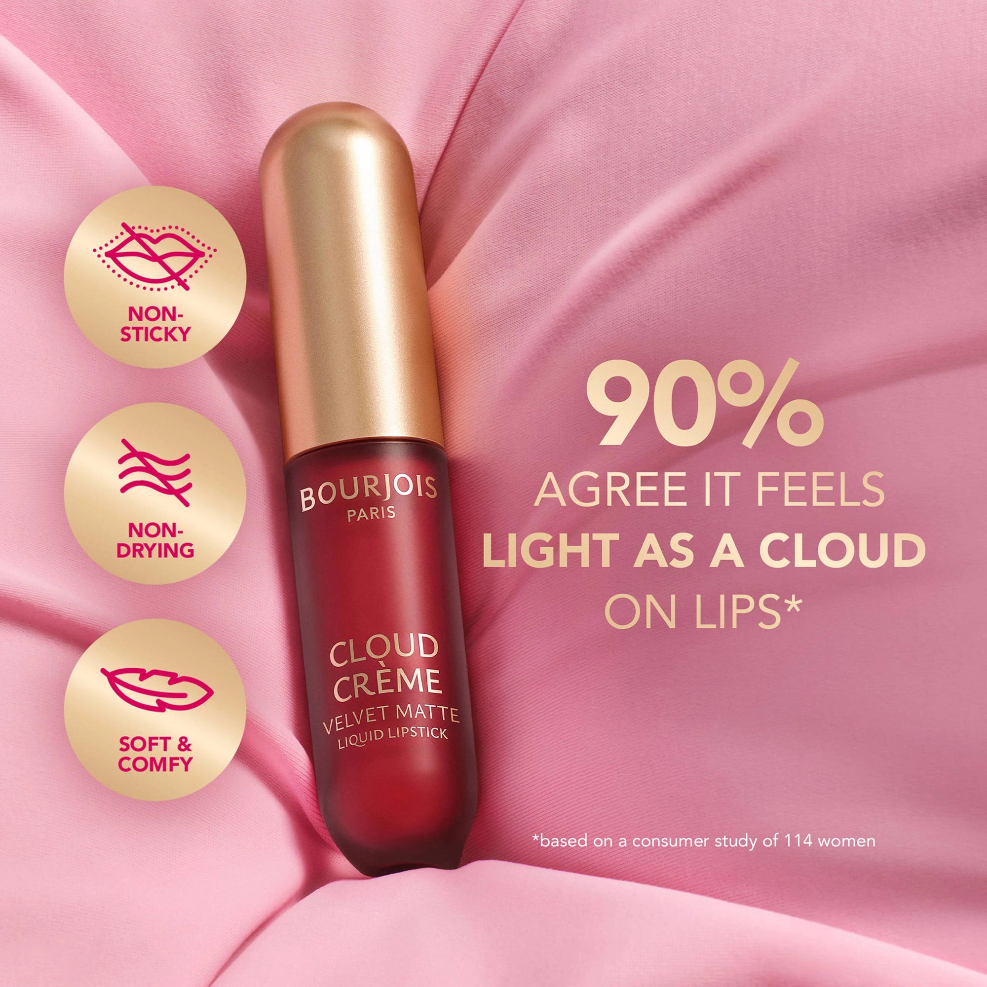 61542-Bourjois Cloud Creme Velvet Matte Lipstick 04-I Love Mocha +3