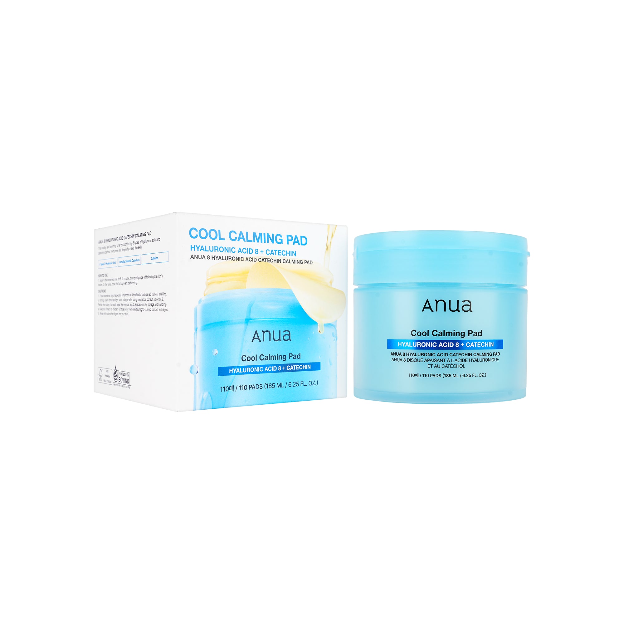 61548-Anua 8 Hyaluronic Acid Catechin Calming 110 Pads +6