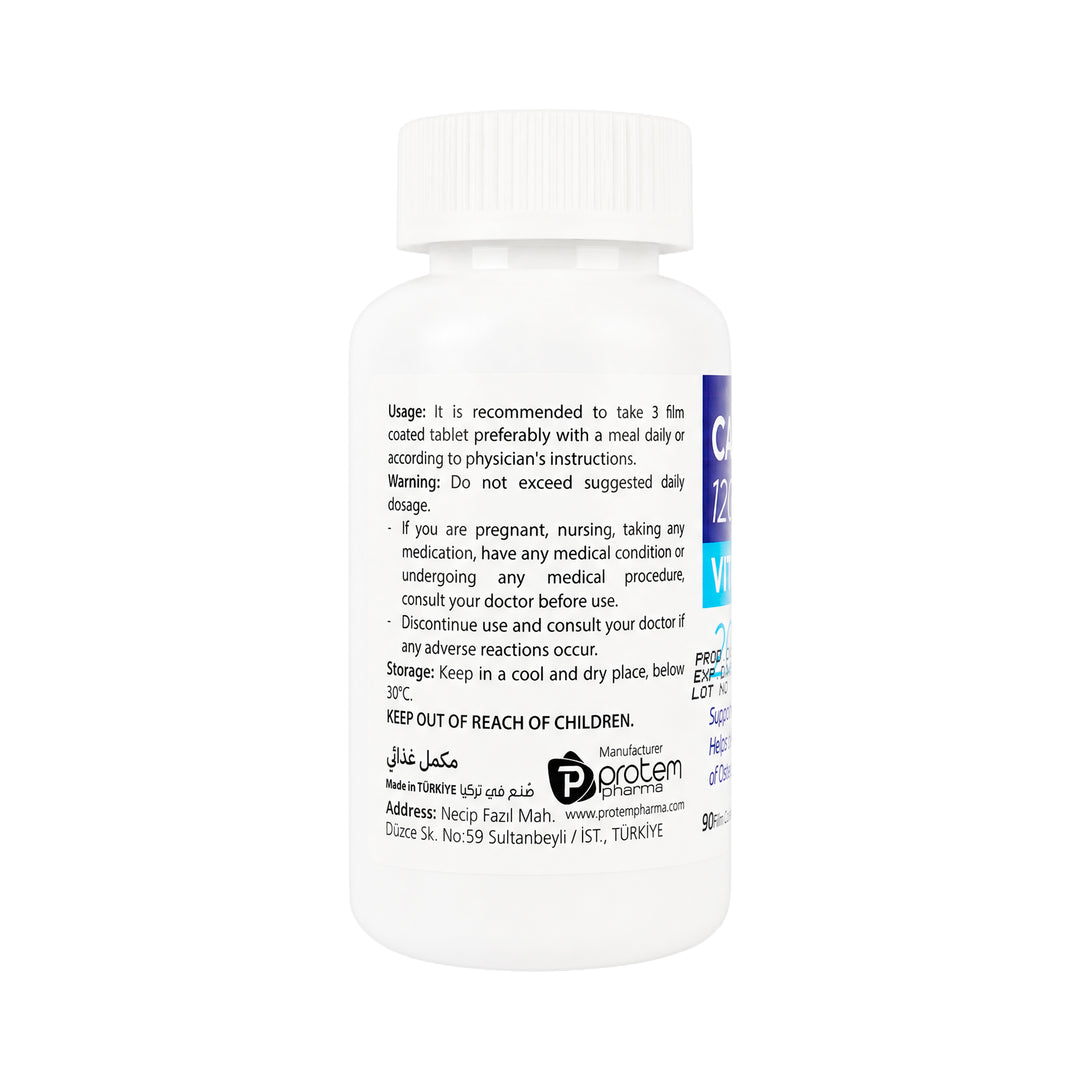 61567-Protem Pharma Calcium 1200mg+Vit D3 2000IU 90 Tablets +2