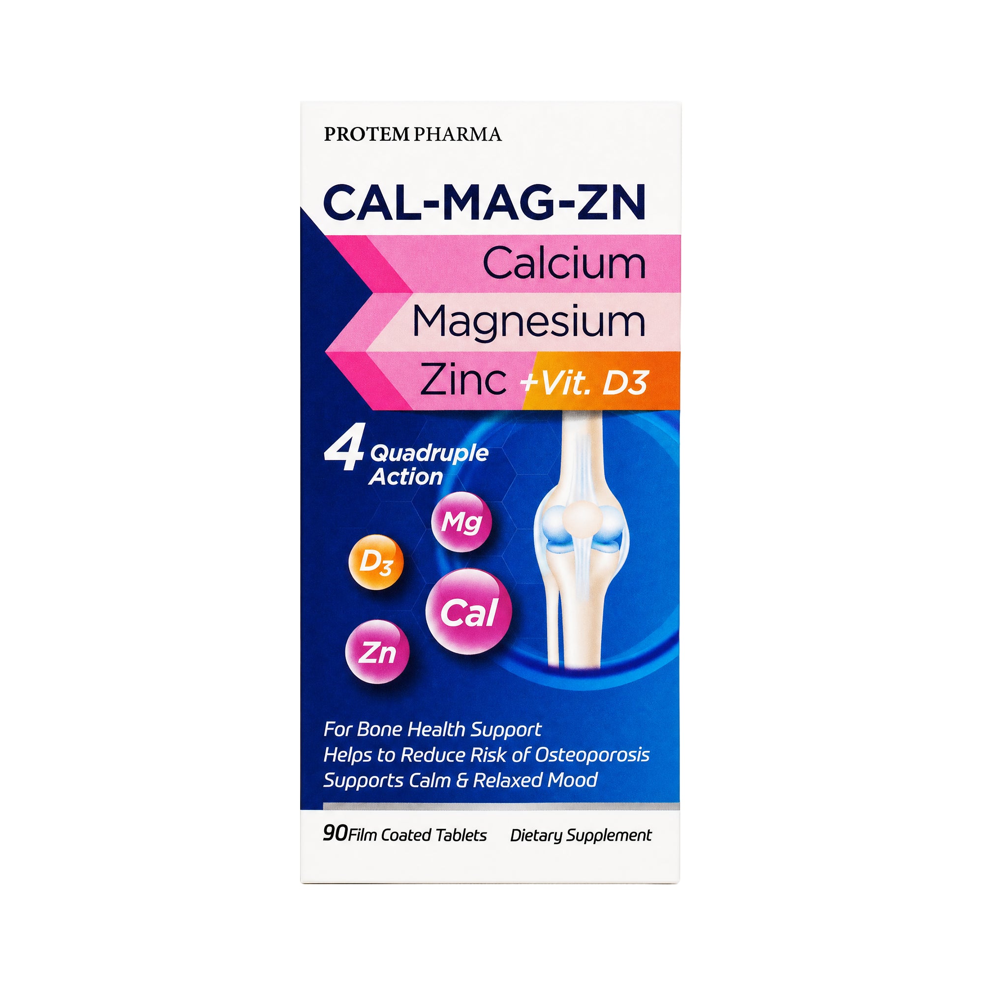 Protem Pharma Cal-Mag-Zn+Vit D3 90 Tablets