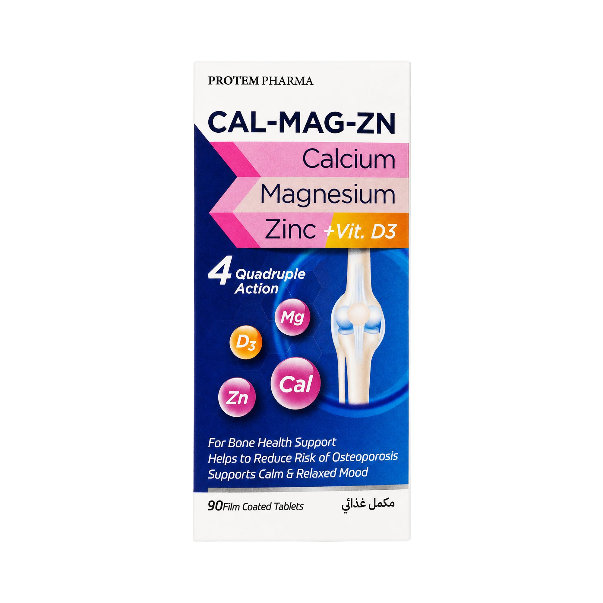 Protem Pharma Cal-Mag-Zn+Vit D3 90 Tablets