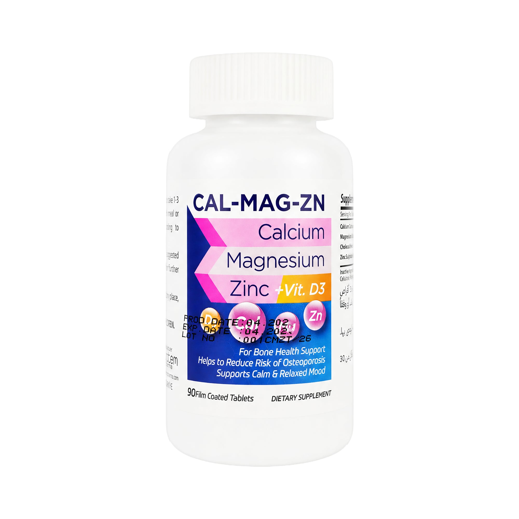 Protem Pharma Cal-Mag-Zn+Vit D3 90 Tablets