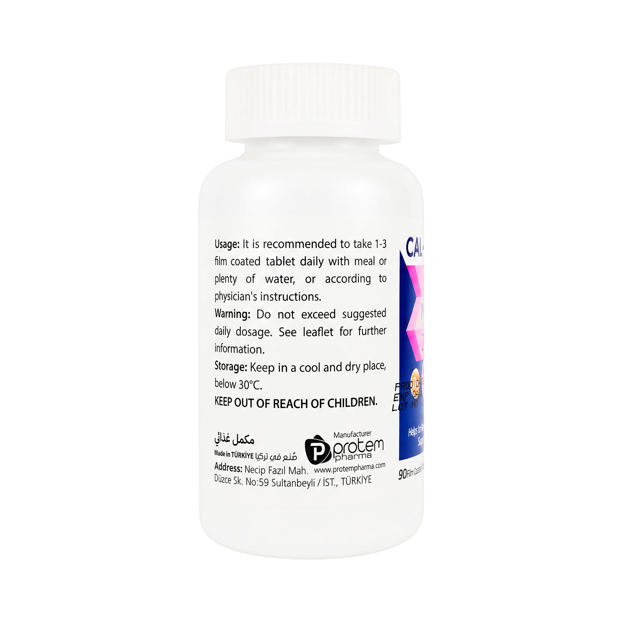Protem Pharma Cal-Mag-Zn+Vit D3 90 Tablets