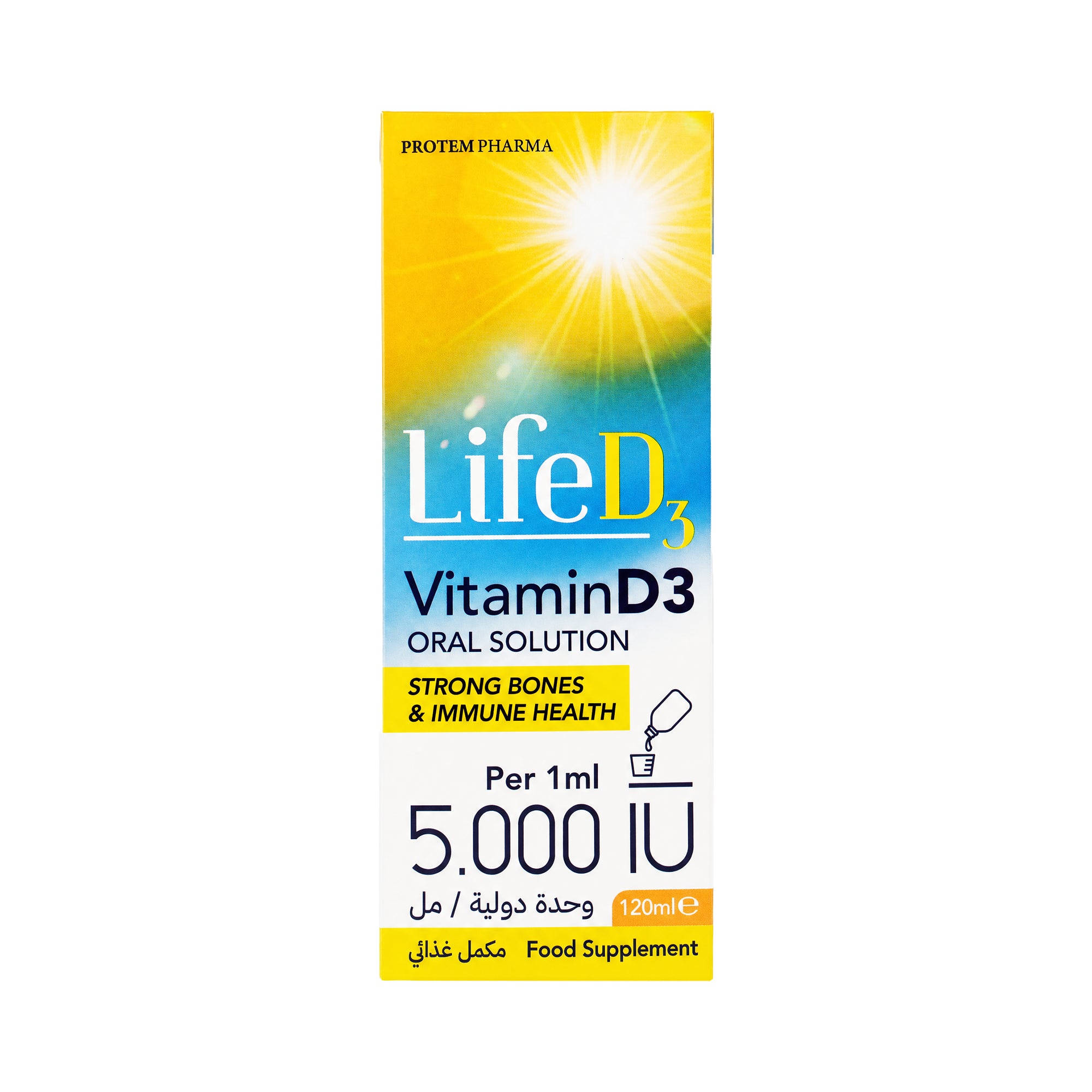 61570-Protem Pharma Life D3 5000IU 120ml +5
