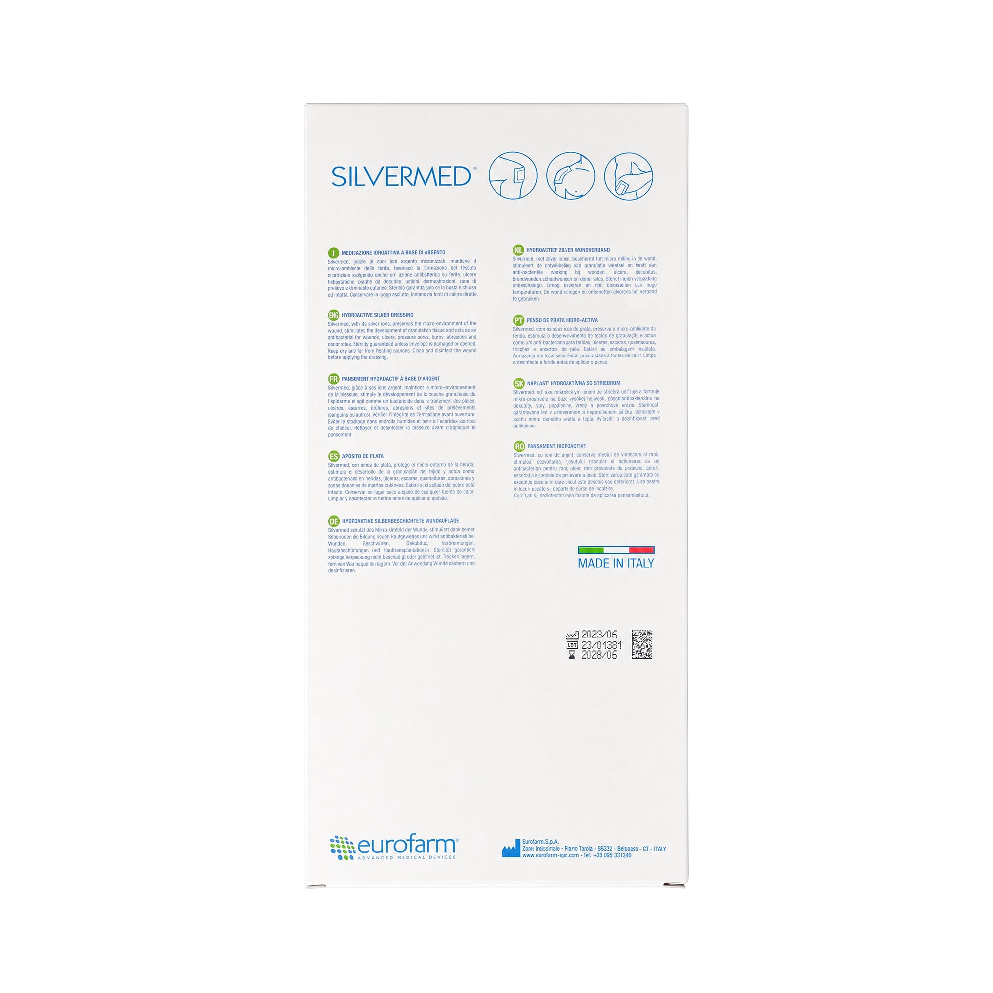 61574-Eurofarm Silvermed Plaster 10x20cm 3pcs +1