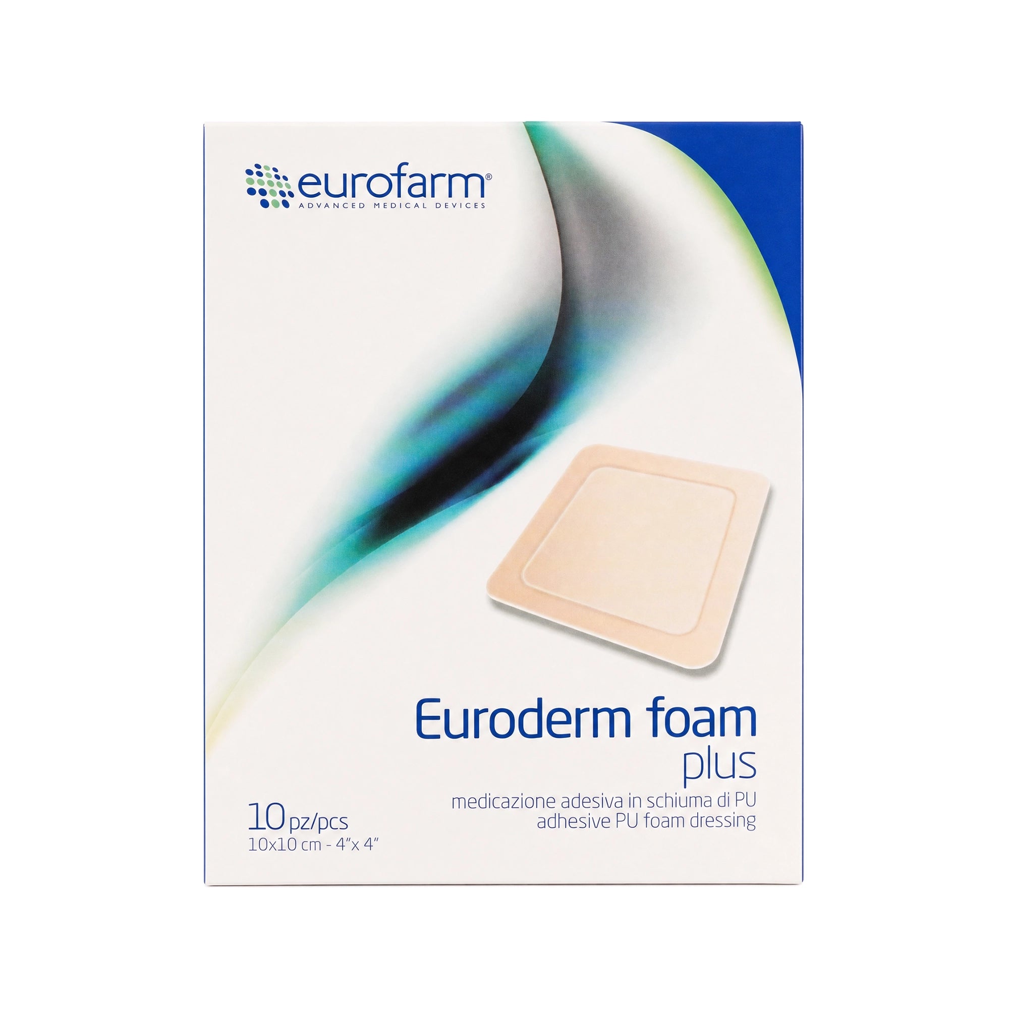 61575-Eurofarm Euroderm PU Foam Plus Plaster 10x10cm 10pcs 