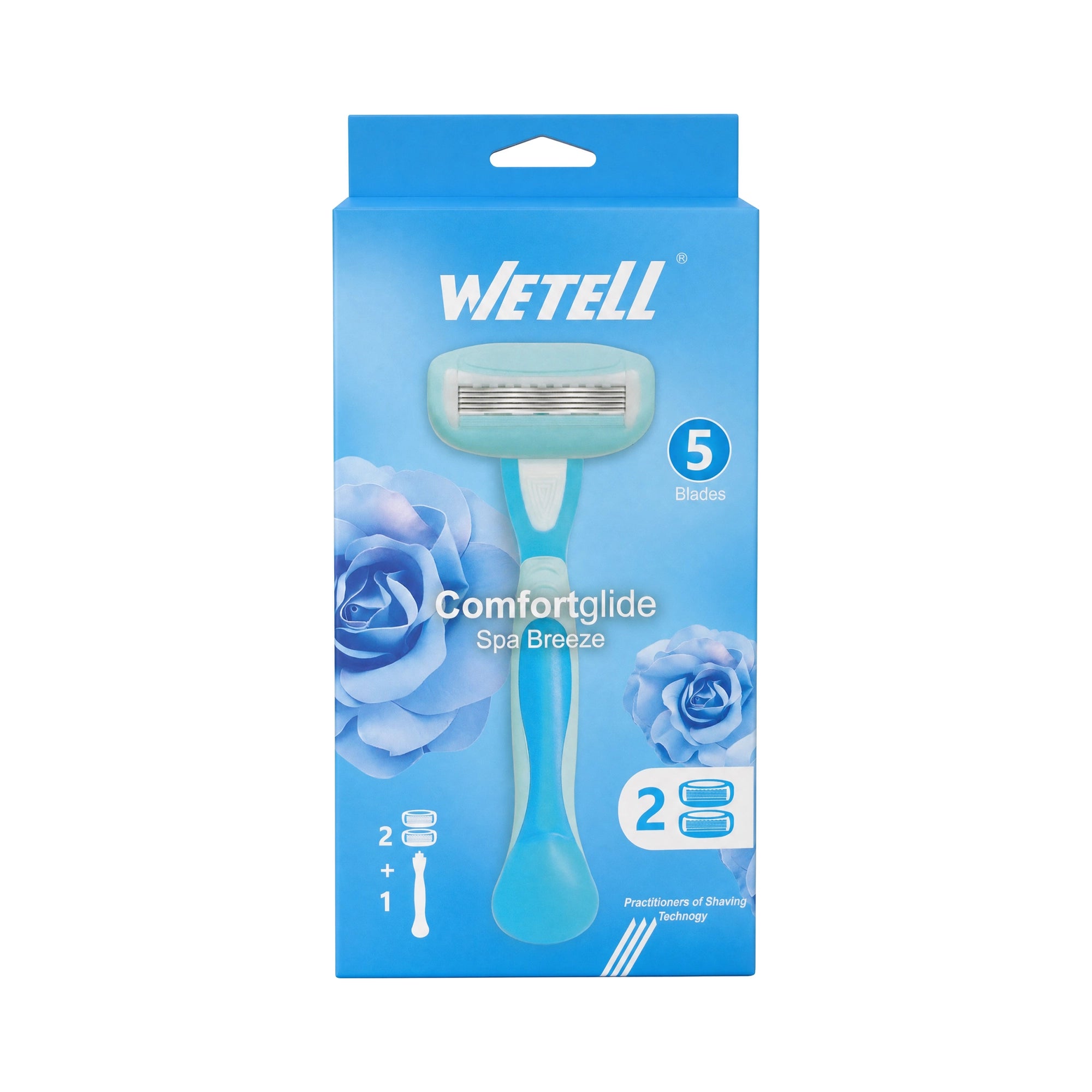 Wetell Comfortglide Spa Breeze Handle+2Pcs Refills-Blue