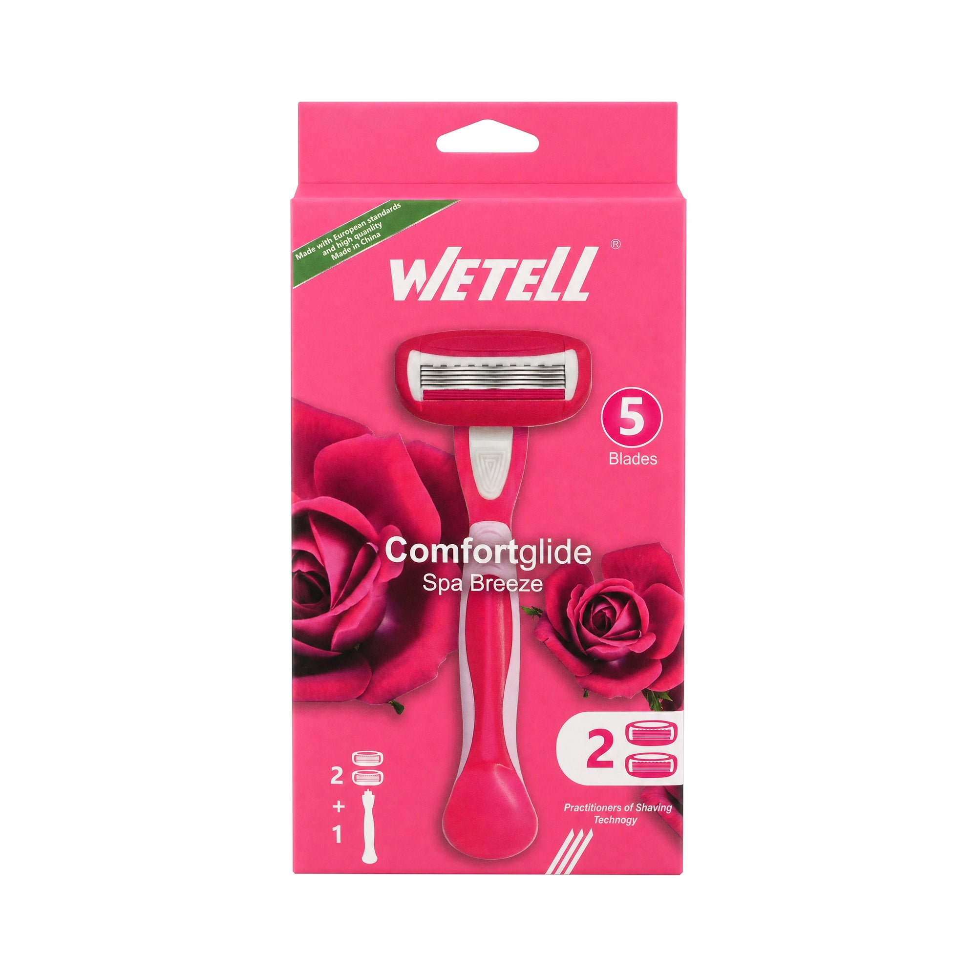Wetell Comfortglide Spa Breeze Handle+2Pcs Refills-Red