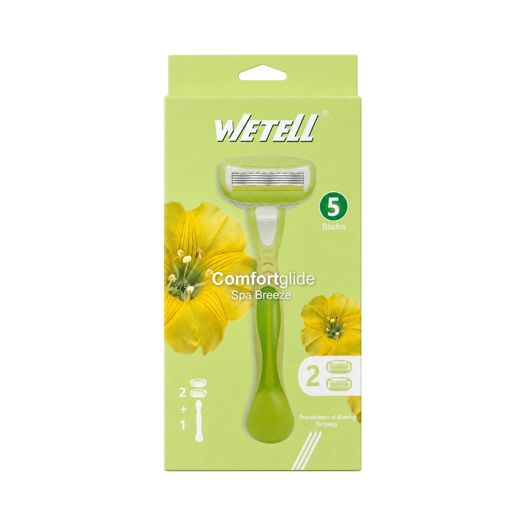 Wetell Comfortglide Spa Breeze Handle+2Pcs Refills-Green