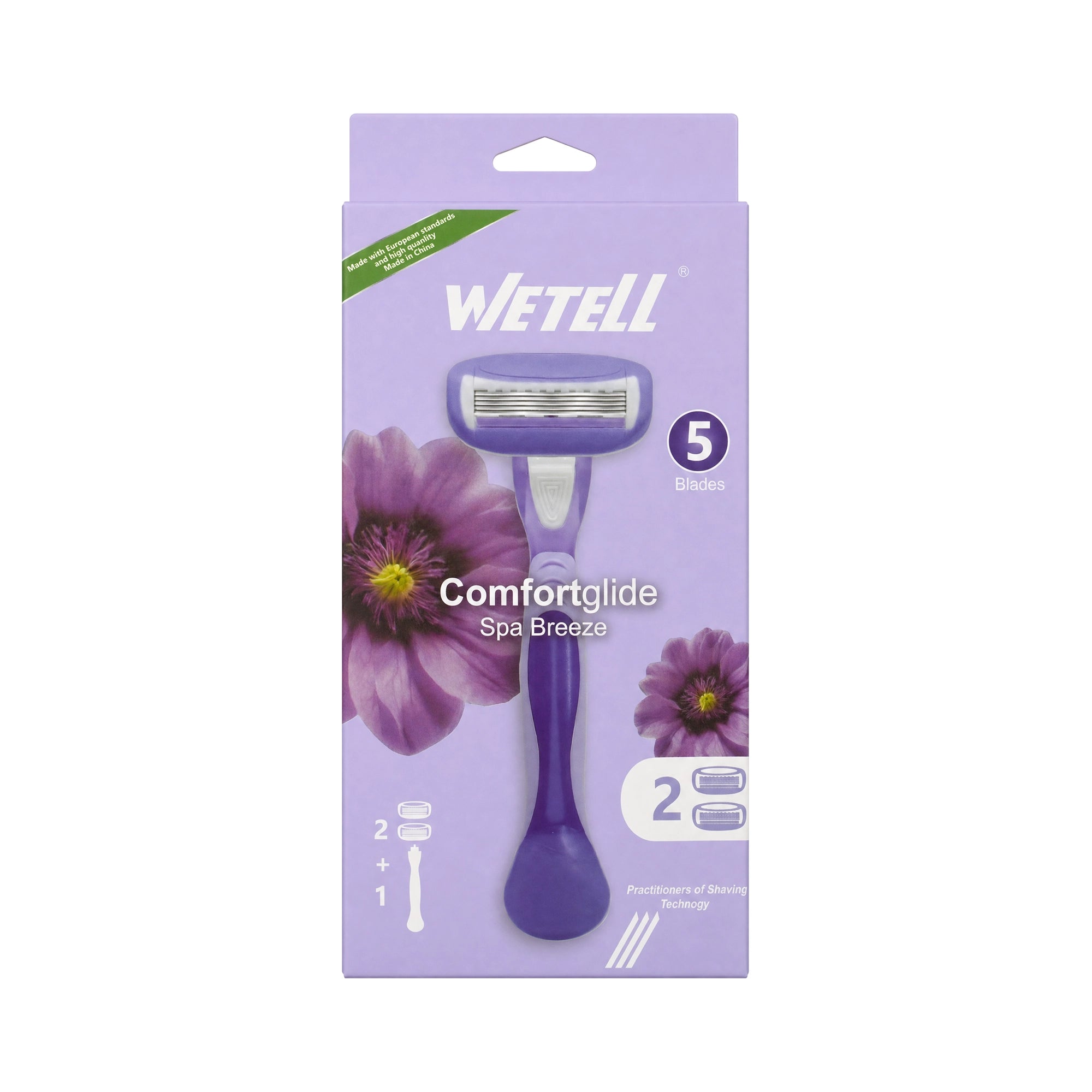 Wetell Comfortglide Spa Breeze Handle+2Pcs Refills-Purple