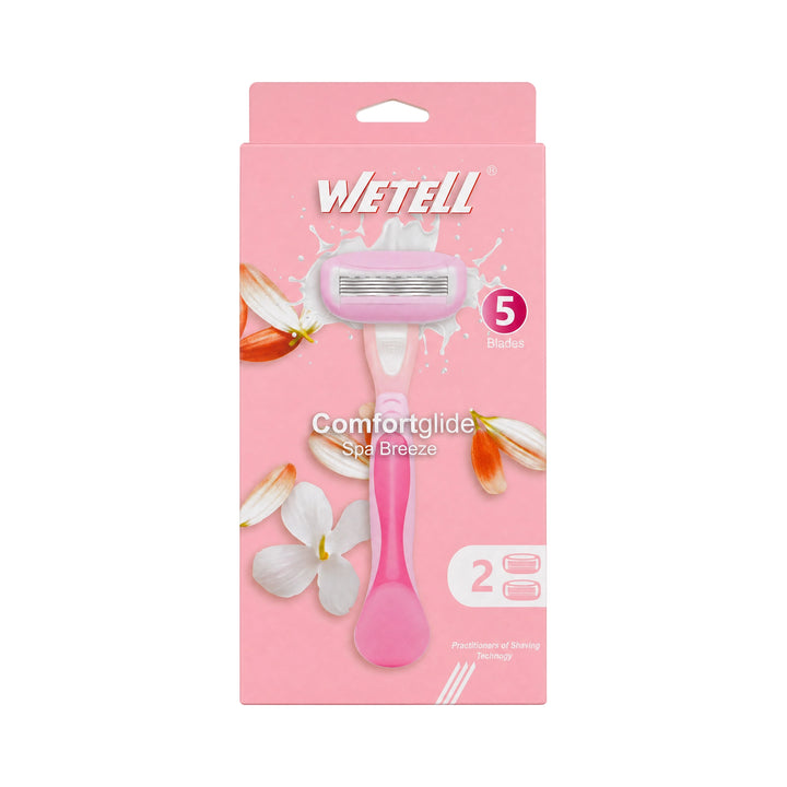 61617-Wetell Comfortglide Spa Breeze Handle+2Pcs Refills-Pink