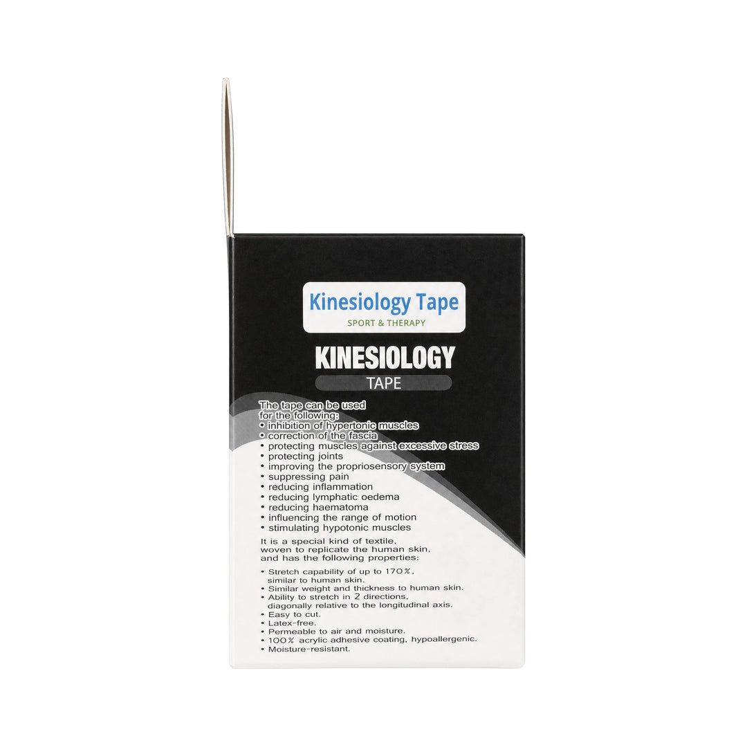 61624-Black &amp; Brown Kinesiology Tape 5cmX5m Roll-Black +4