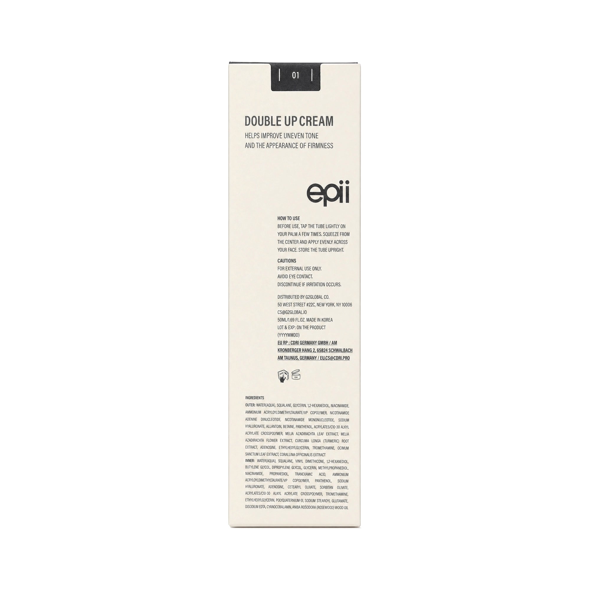 Epii Double Up Cream NAD+NMN & TXA 50ml