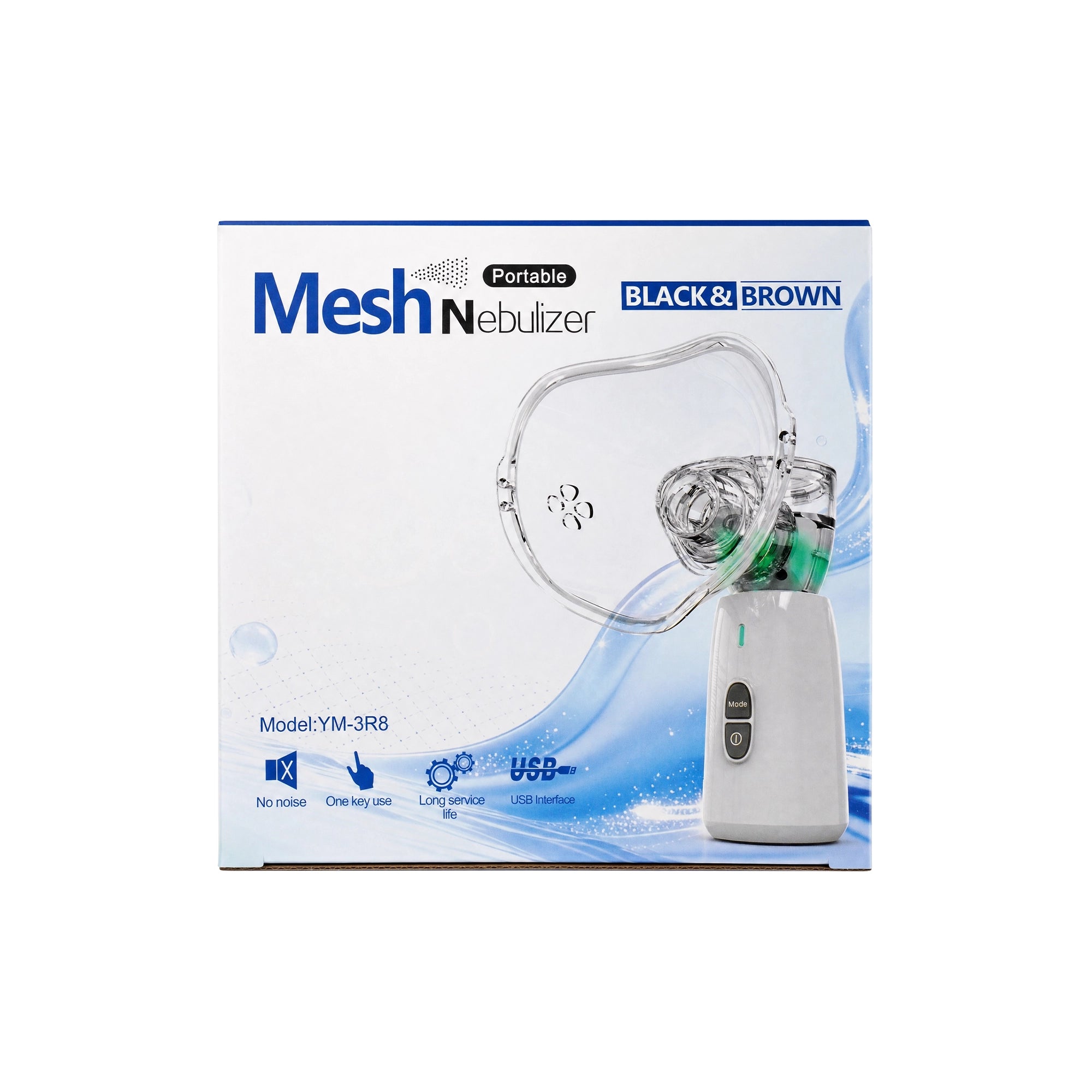 Black & Brown Mesh Portable Nebulizer-YM-3R8