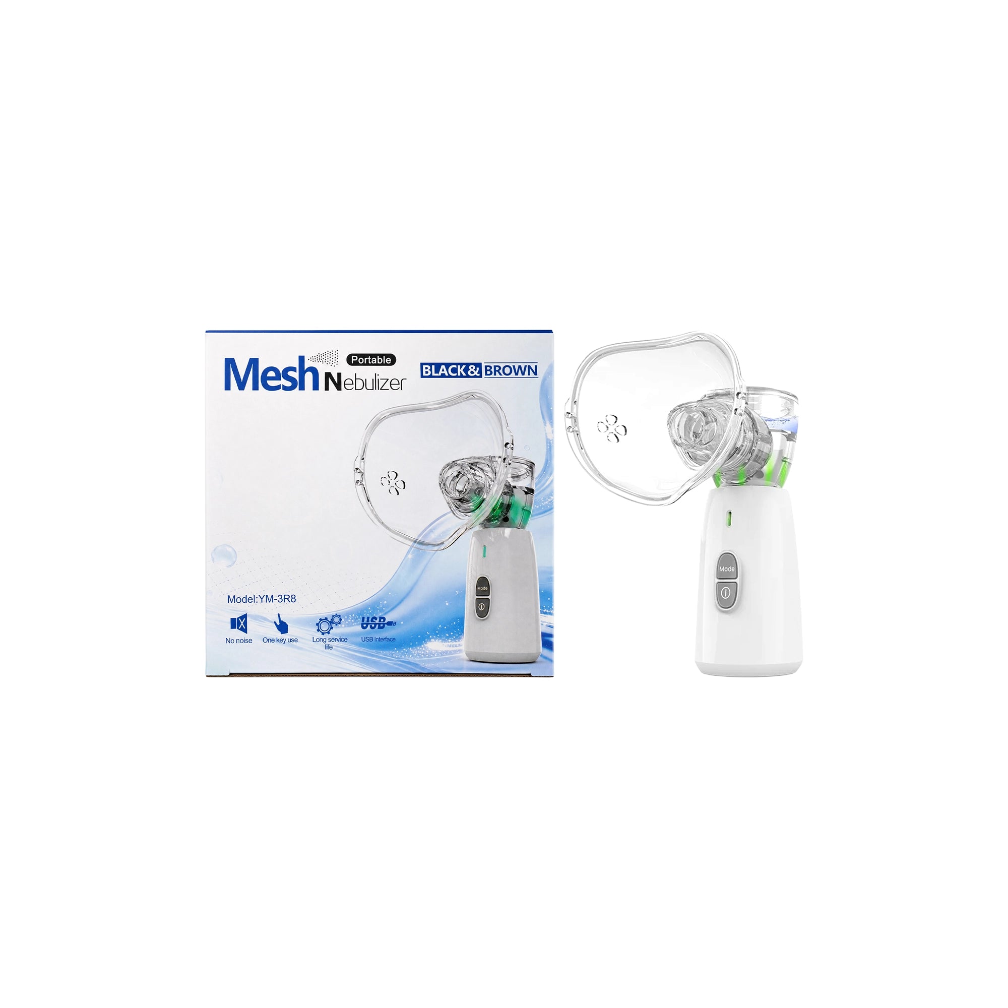 Black & Brown Mesh Portable Nebulizer-YM-3R8