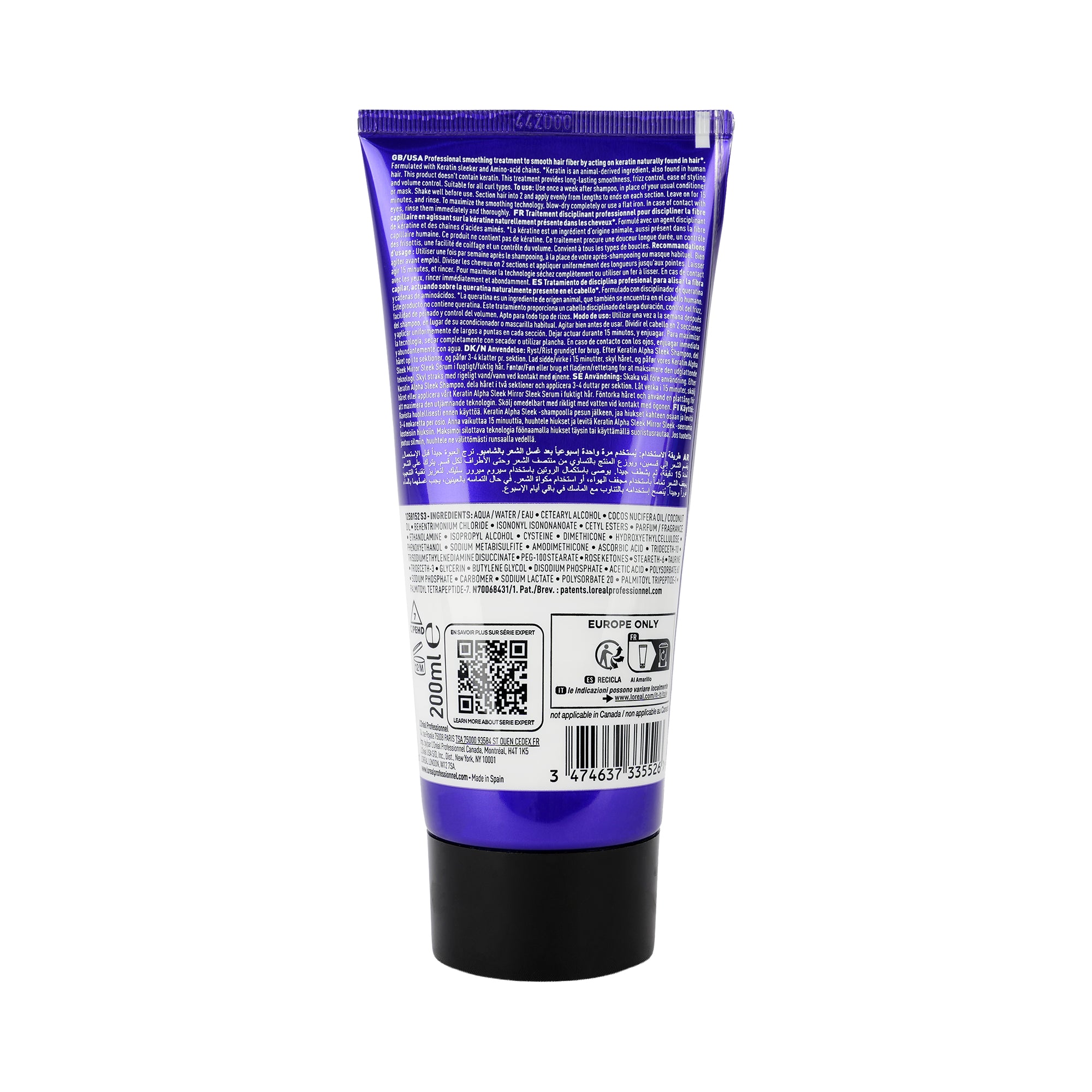 61665-Loreal Serie Expert Keratin Alpha Sleek Treatment 200ml +1