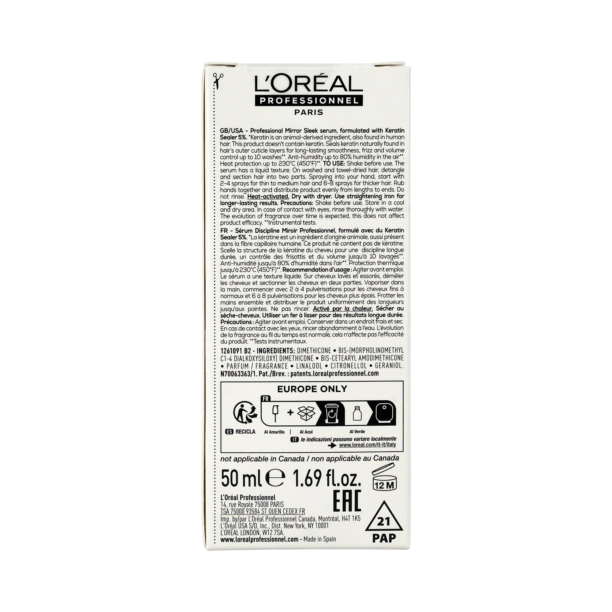 61673-Loreal Serie Expert Keratin Alpha Sleek Serum 50ml +2