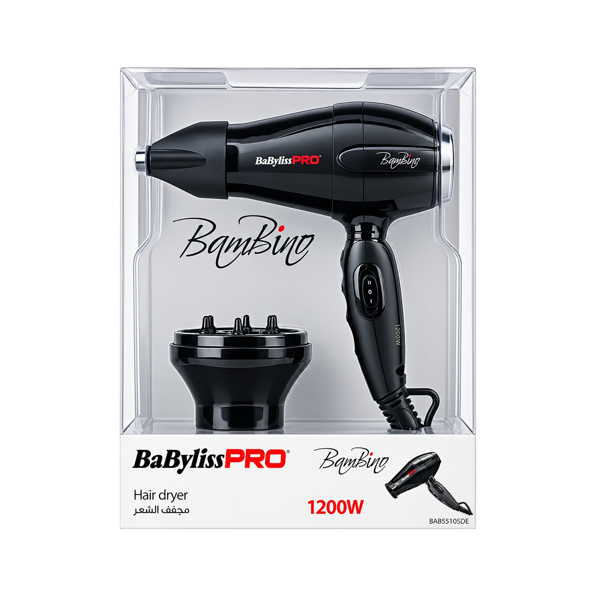 61685-Babyliss Pro BamBino Hair Dryer 1200W-BAB5510SDE +2