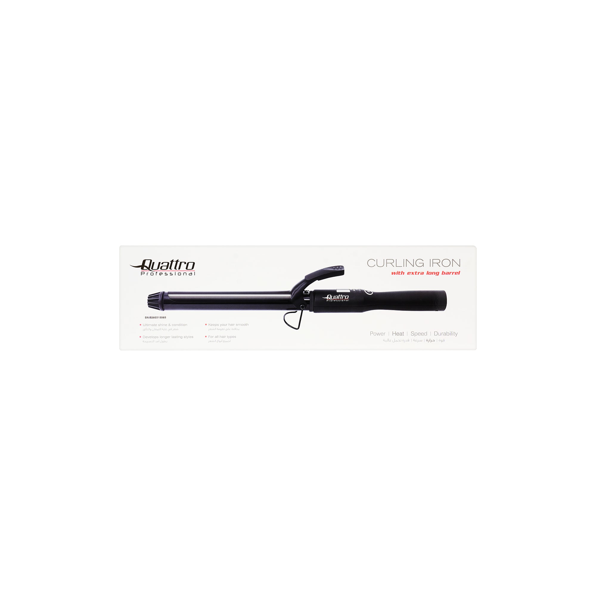 61689-Quattro Professional Long Barrel Curling Iron 32mm-8891 +3