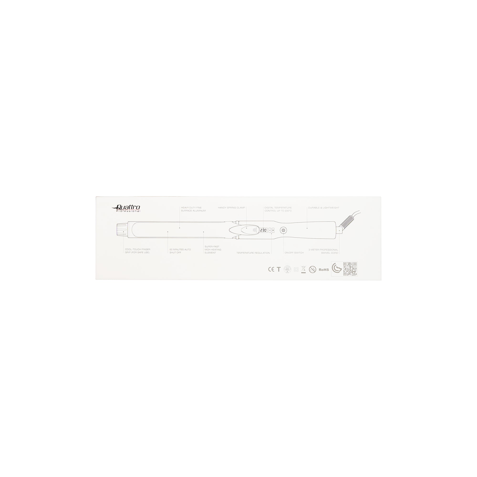 61689-Quattro Professional Long Barrel Curling Iron 32mm-8891 +4
