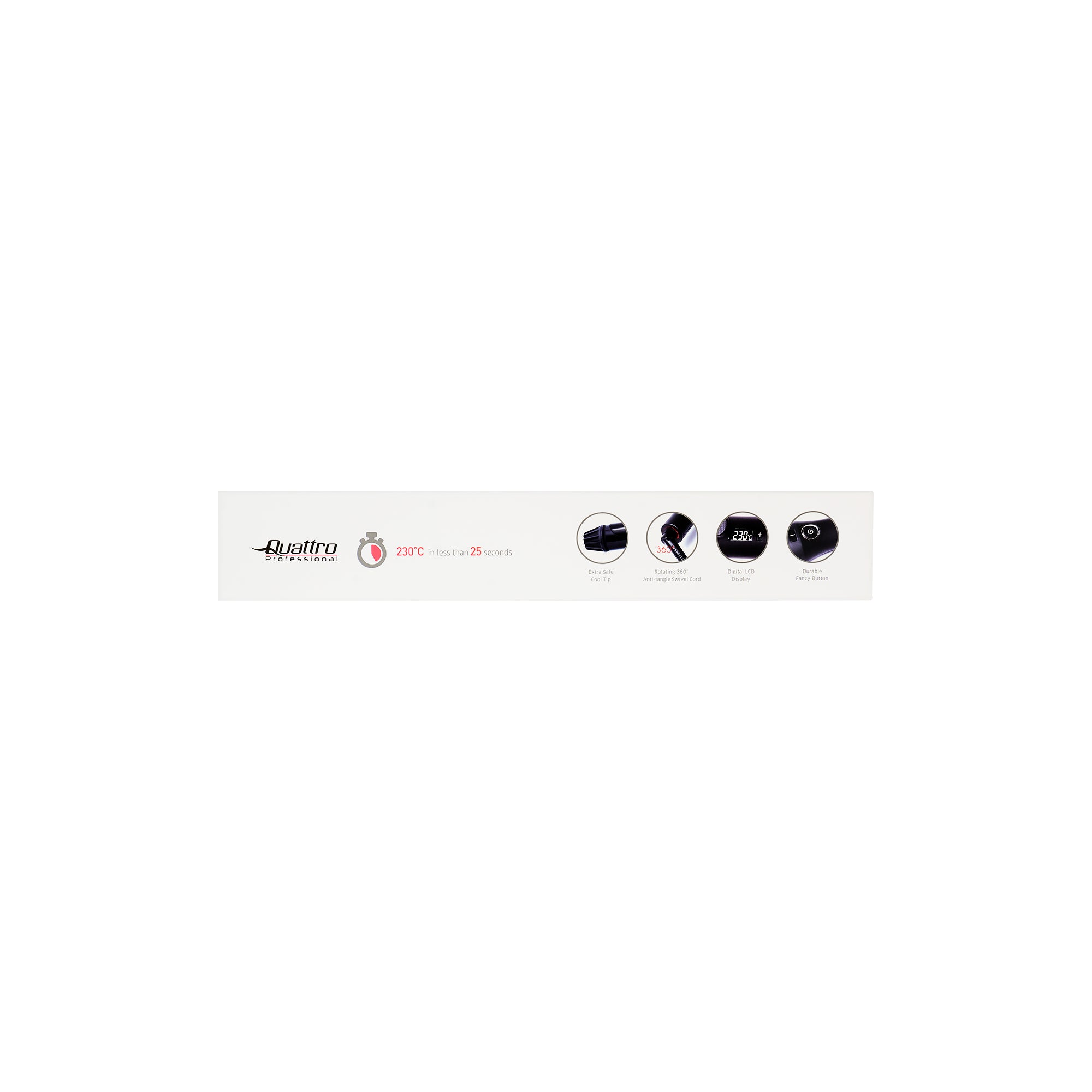 61689-Quattro Professional Long Barrel Curling Iron 32mm-8891 +5