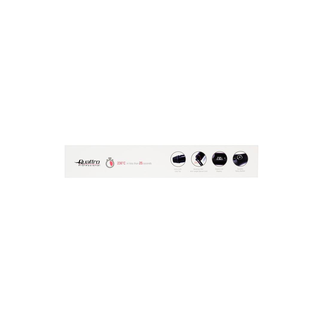 61689-Quattro Professional Long Barrel Curling Iron 32mm-8891 +5