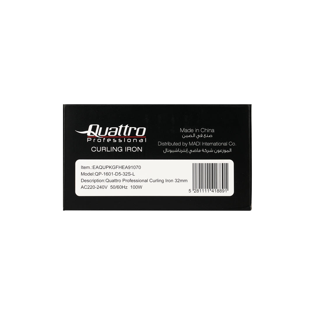 61689-Quattro Professional Long Barrel Curling Iron 32mm-8891 +7