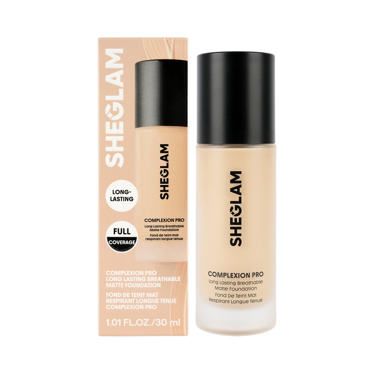 61713-Sheglam Complexion Pro Breathable Matte Foundation-Porcelain