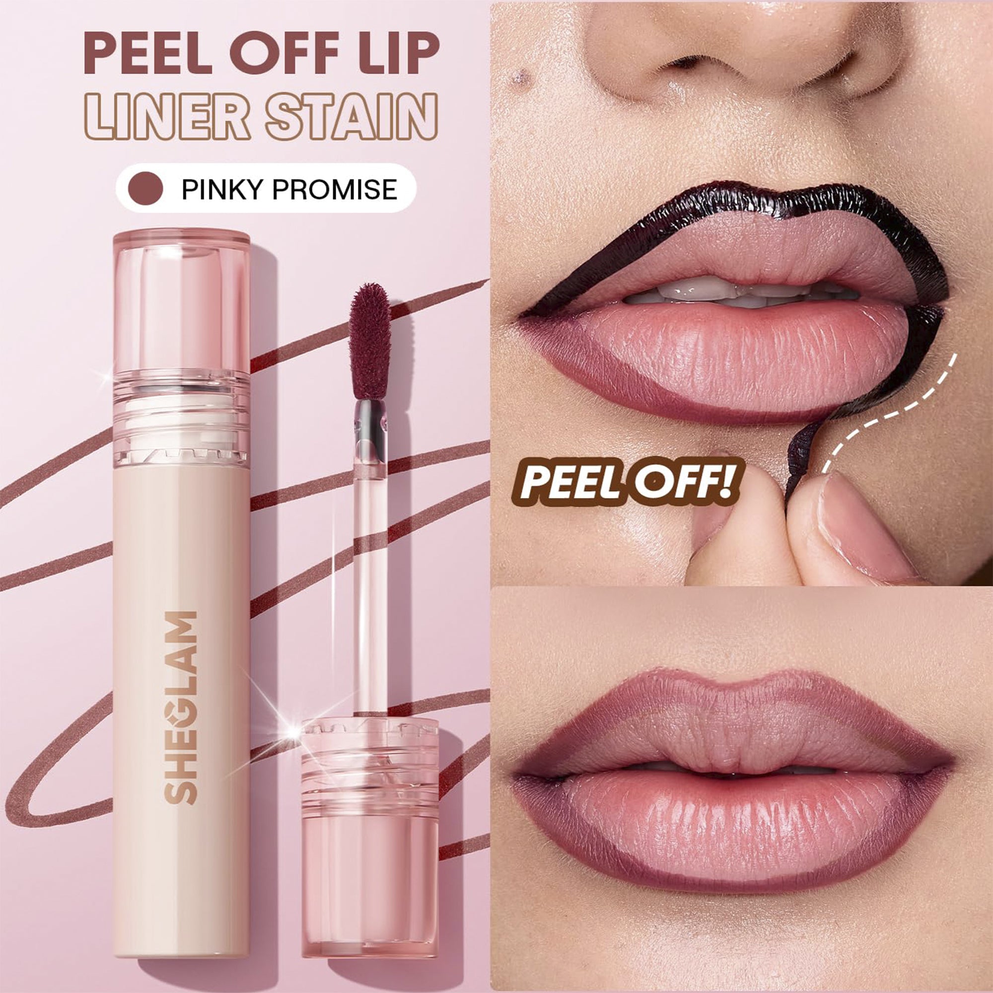 61721-Sheglam Fall In Line Peel Off Lip Li Stain 110-Pinky Promise +9