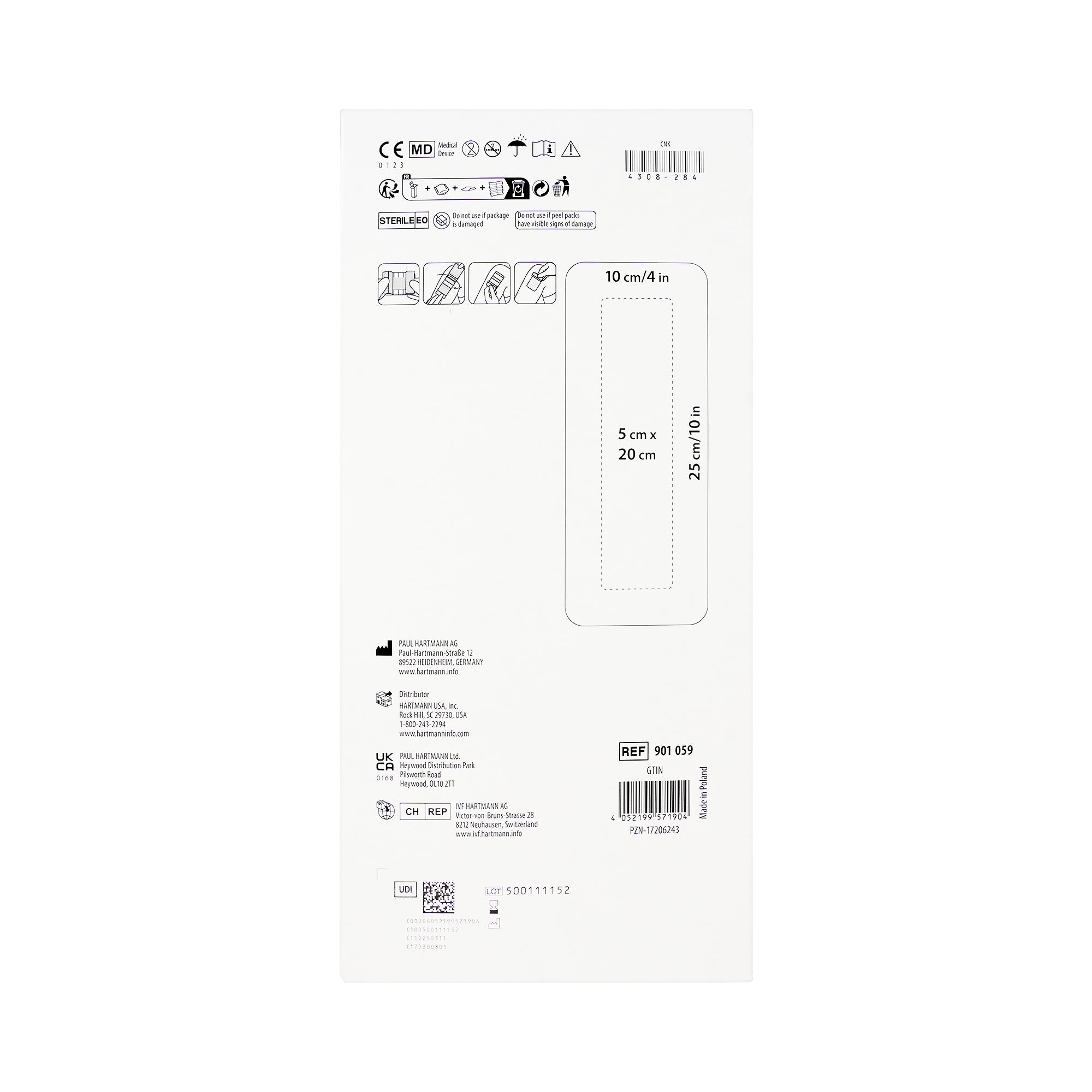 61751-Hartmann Cosmopor Transparent 10x25cm 1pc +3