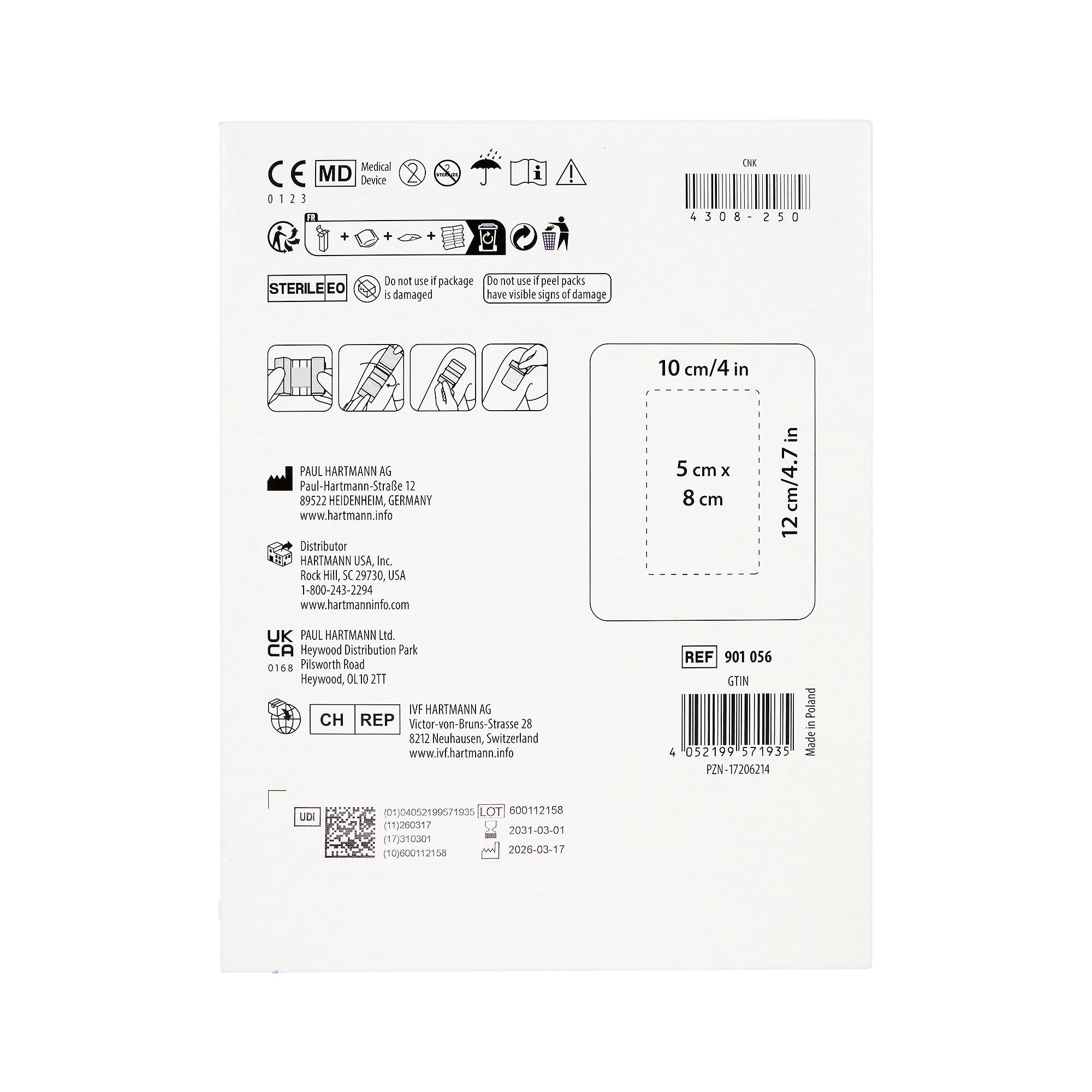 61752-Hartmann Cosmopor Transparent 10x12cm 1pc +3