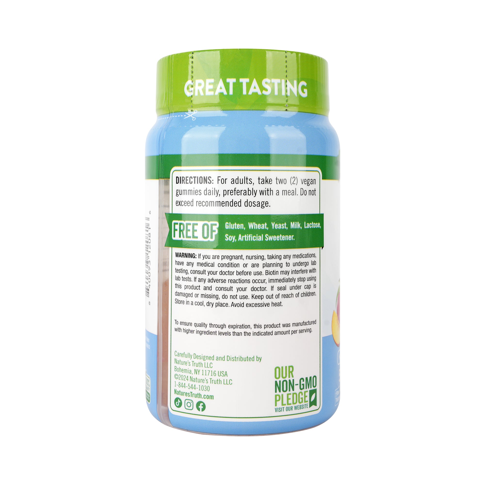 61755-Nature's Truth Biotin 10,000MCG 50 Gummies-Peach Flavor +2