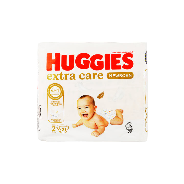 61763-Huggies Extra Care New Born No.2 (4-7Kg) 21Pcs