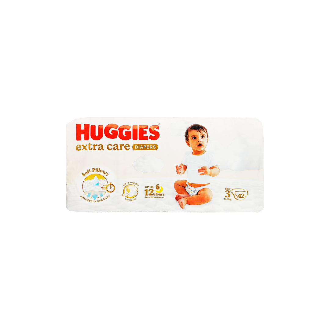 61764-Huggies Extra Care No.3 (5-9Kg) 42Pcs +3