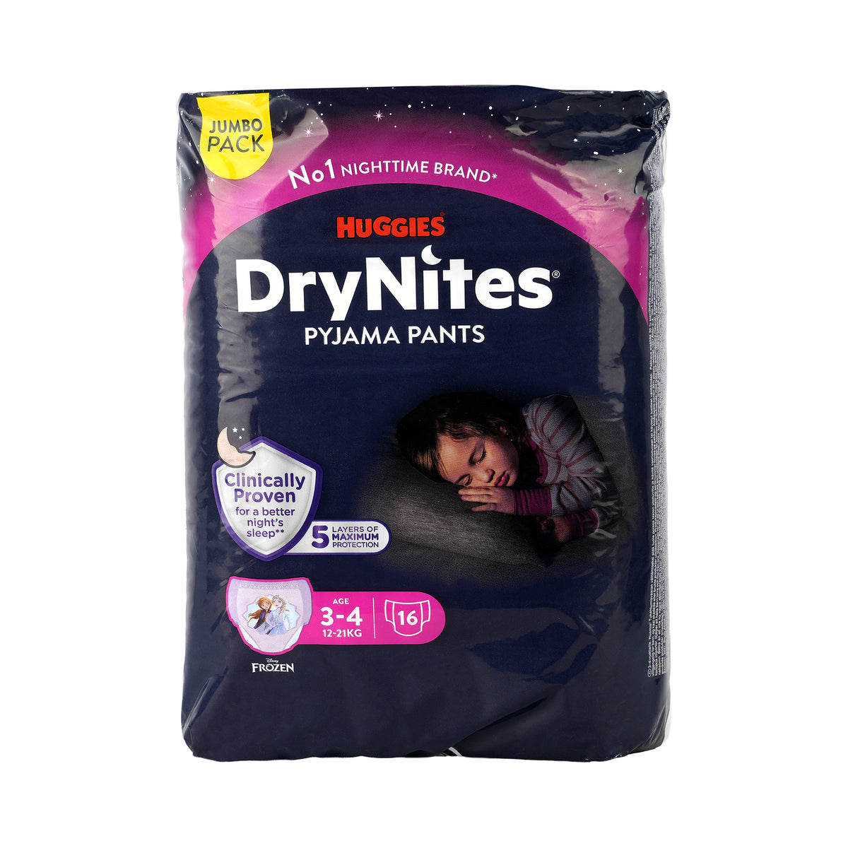 61765-Huggies Drynites Pyjama Pants Girl 3-4 Years (12-21Kg) 16Pcs